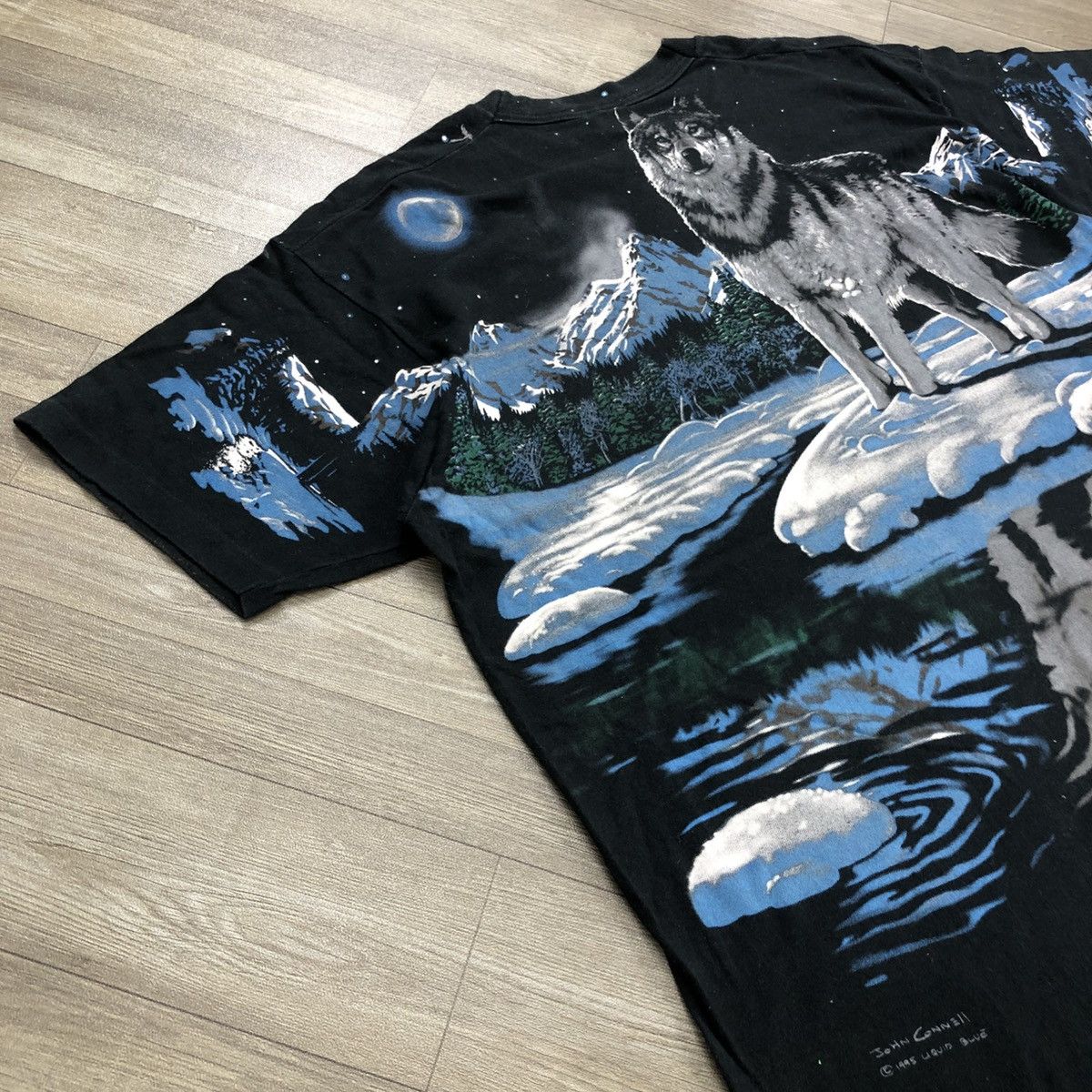 Liquid Blue 🇺🇸Vintage 1995s Liquid Blue Wolf All Over Print Graphic Shirt Size US XL / EU 56 / 4 - 15 Thumbnail