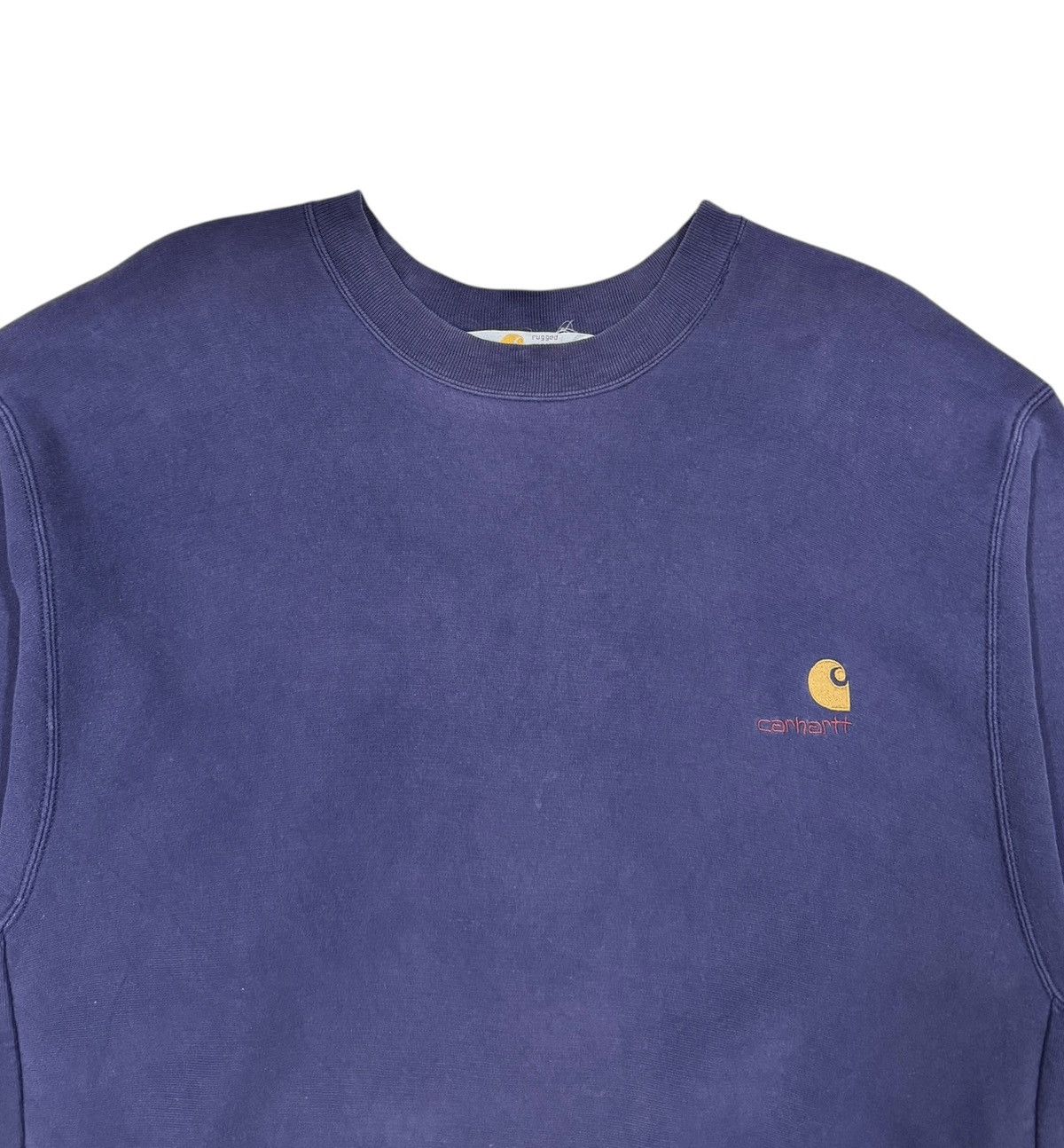 Carhartt × Vintage Vtg🔥Carhartt Reverse Weave Navy Blue Pullover Sunfaded Size US L / EU 52-54 / 3 - 3 Thumbnail