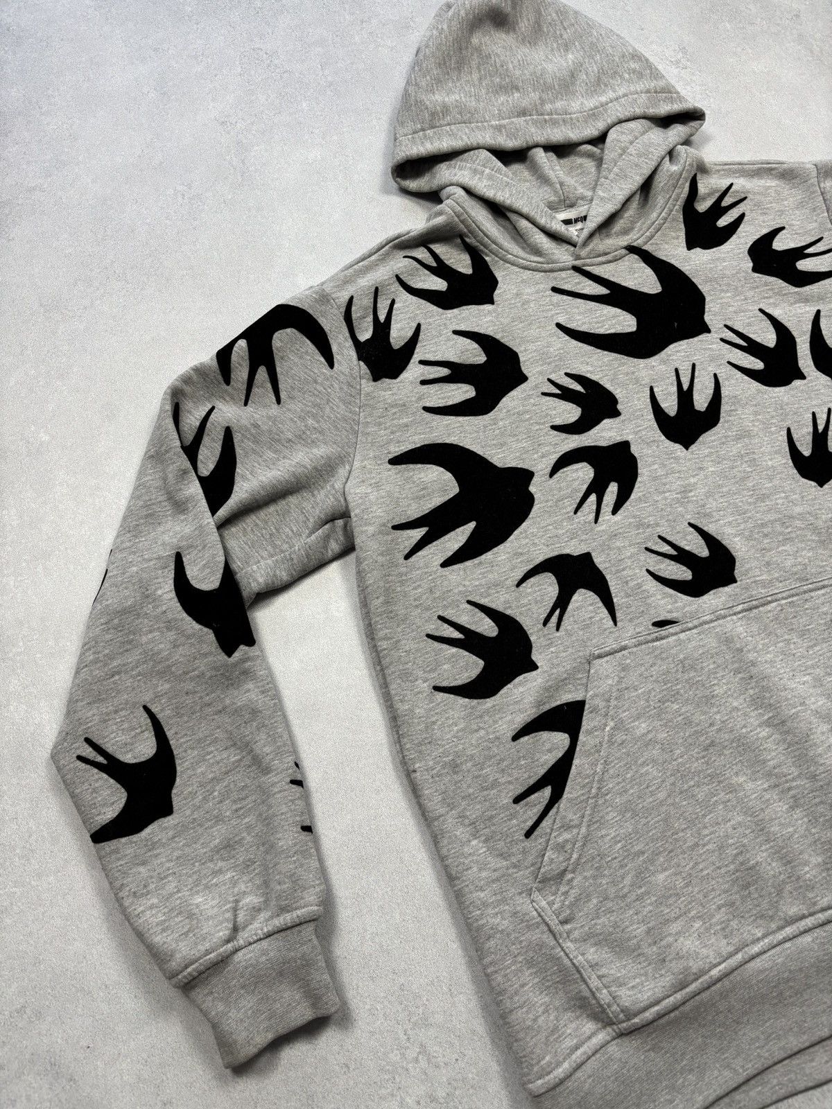 Alexander McQueen Alexander McQueen Velvet Felt Swallow Hoodie McQ Size US M / EU 48-50 / 2 - 4 Thumbnail