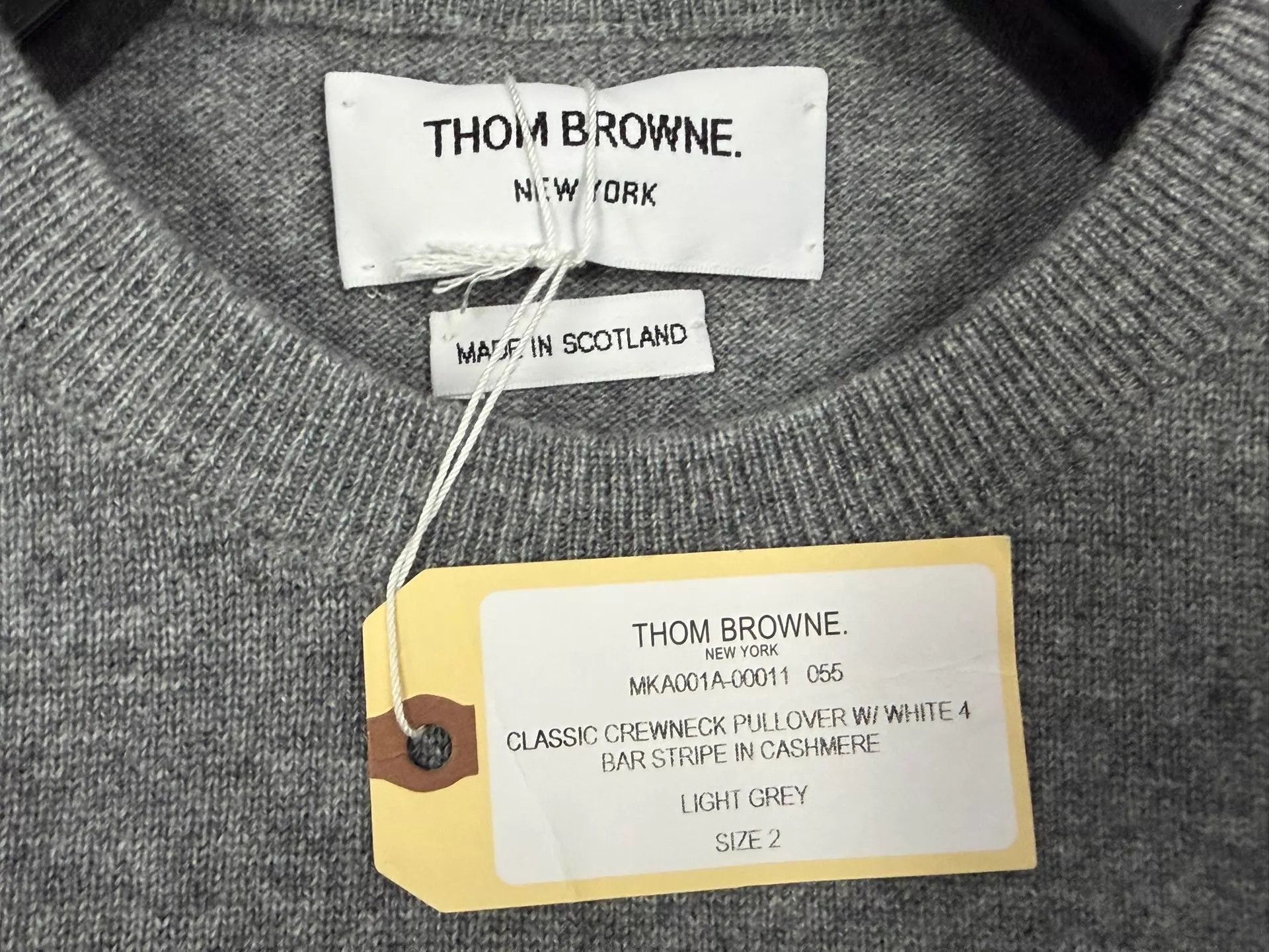 Thom Browne TB 4-Bar Cashmere Sweater Light Gray Size 2 Size US M / EU 48-50 / 2 - 4 Thumbnail