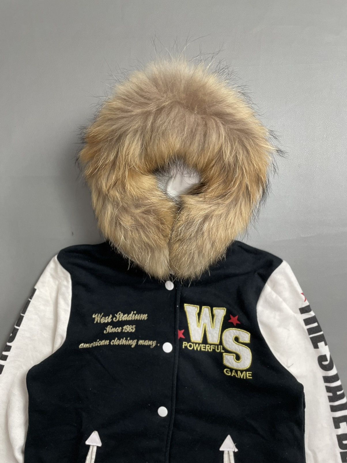Japanese Brand Sky B japanese Varsity Fur Hoodie Poem Size L / US 10 / IT 46 - 2 Thumbnail
