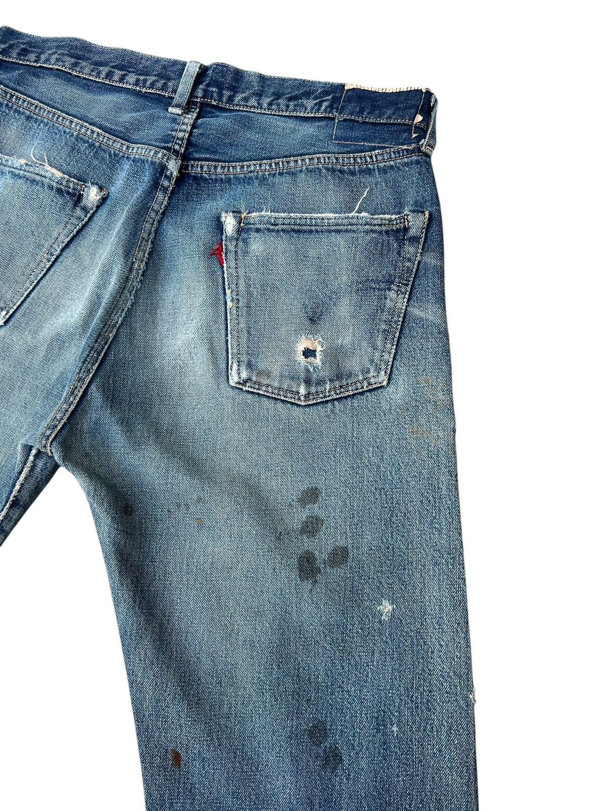 Levi's Vintage Clothing VTG 2002 Levi’s LVC Distress Denim Selvedge Jeans Trashed Size US 32 / EU 48 - 20 Thumbnail