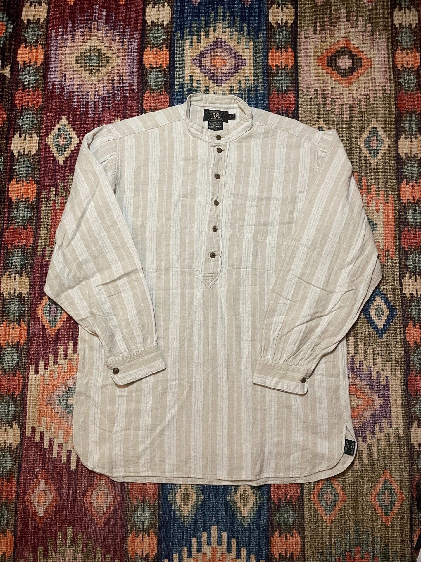 RRL Ralph Lauren RRL Vintage Striped Beige Henley Shirt Size US M / EU 48-50 / 2 - 1 Thumbnail