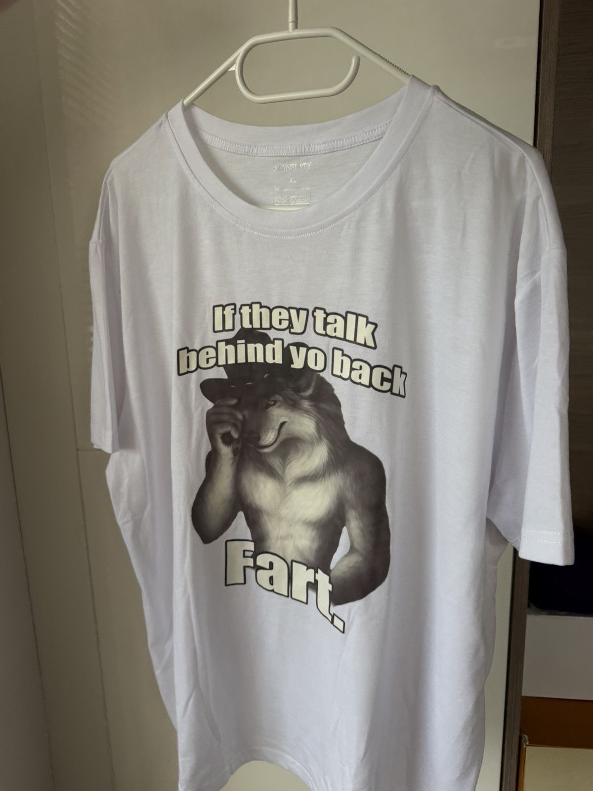 Other MeMe Tee Manfinity Wolf If They Talk Behind Yo Back FART Size US XL / EU 56 / 4 - 3 Thumbnail