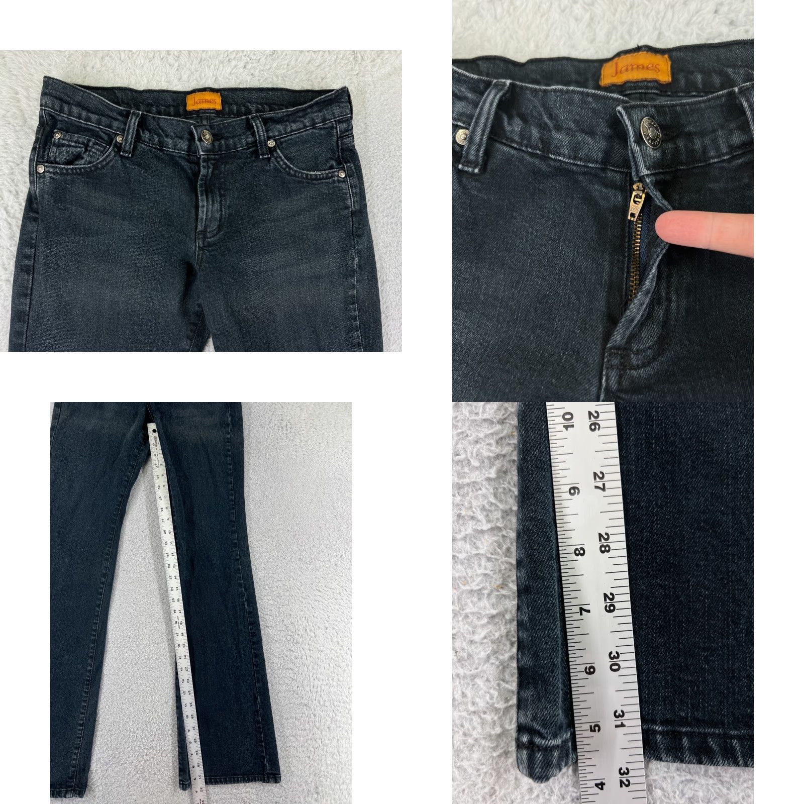 Vintage VINTAGE James Jeans Women Jeans Flared 27 Black Cotton Denim 31.5in Inseam Low Rise 26in Waist 5-Pocket Mens? Size 27" / US 4 / IT 40 - 8 Thumbnail