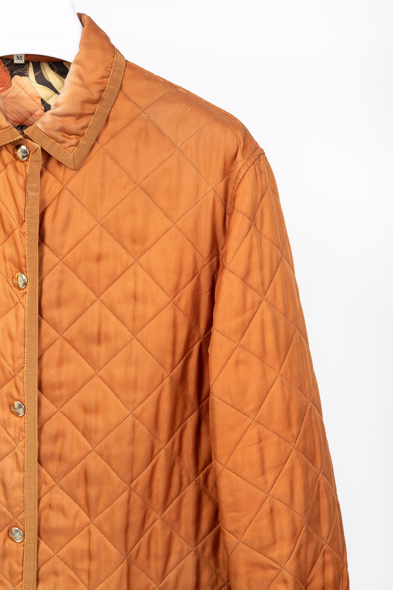 Salvatore Ferragamo Salvatore Ferragamo Vintage 90's Silk Quilted Coach Jacket Size M / US 6-8 / IT 42-44 - 5 Thumbnail