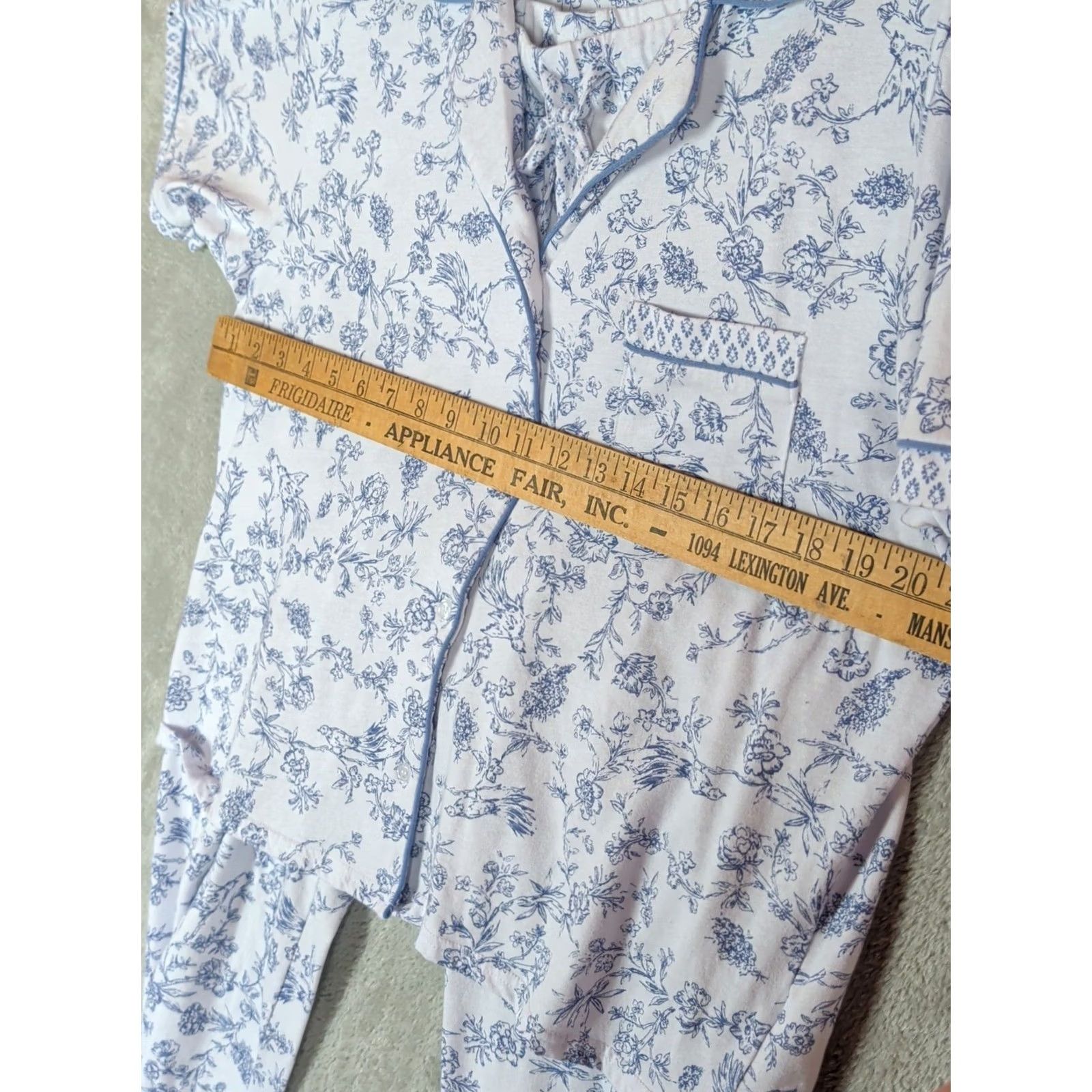 Laura Ashley Laura Ashley Women XL Blue Toile Floral Pajama Set Size ONE SIZE - 6 Thumbnail