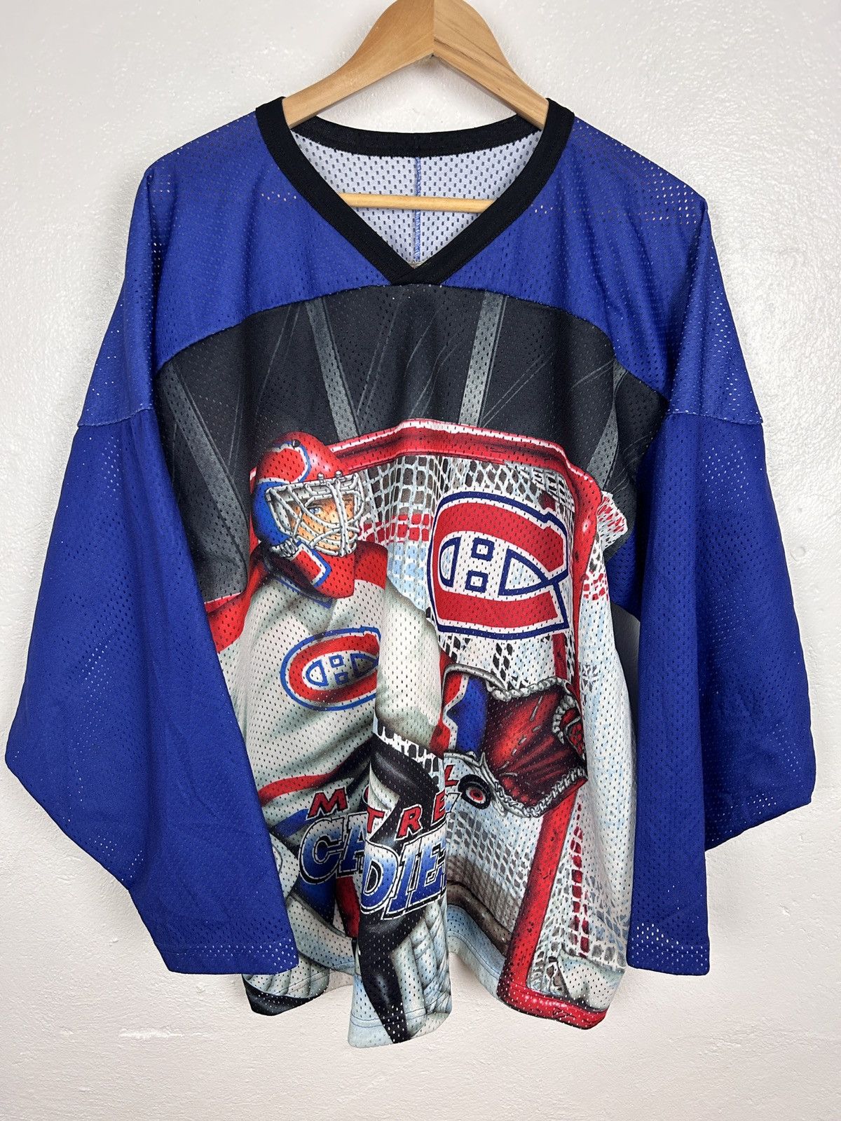 Ccm 80s Vintage Montreal Canadiens Maska AOP NHL Jersey Size US XL / EU 56 / 4 - 1 Thumbnail