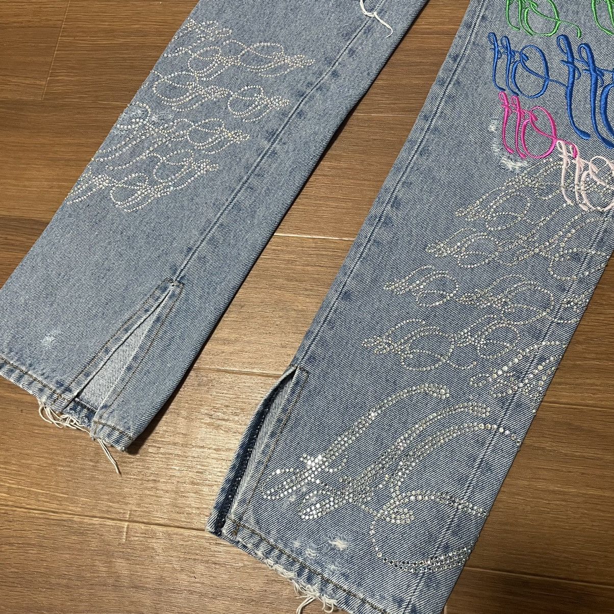 Off-White Off White Ev Bravado Crystal Distressed Denim Jeans Size US 30 / EU 46 - 3 Thumbnail