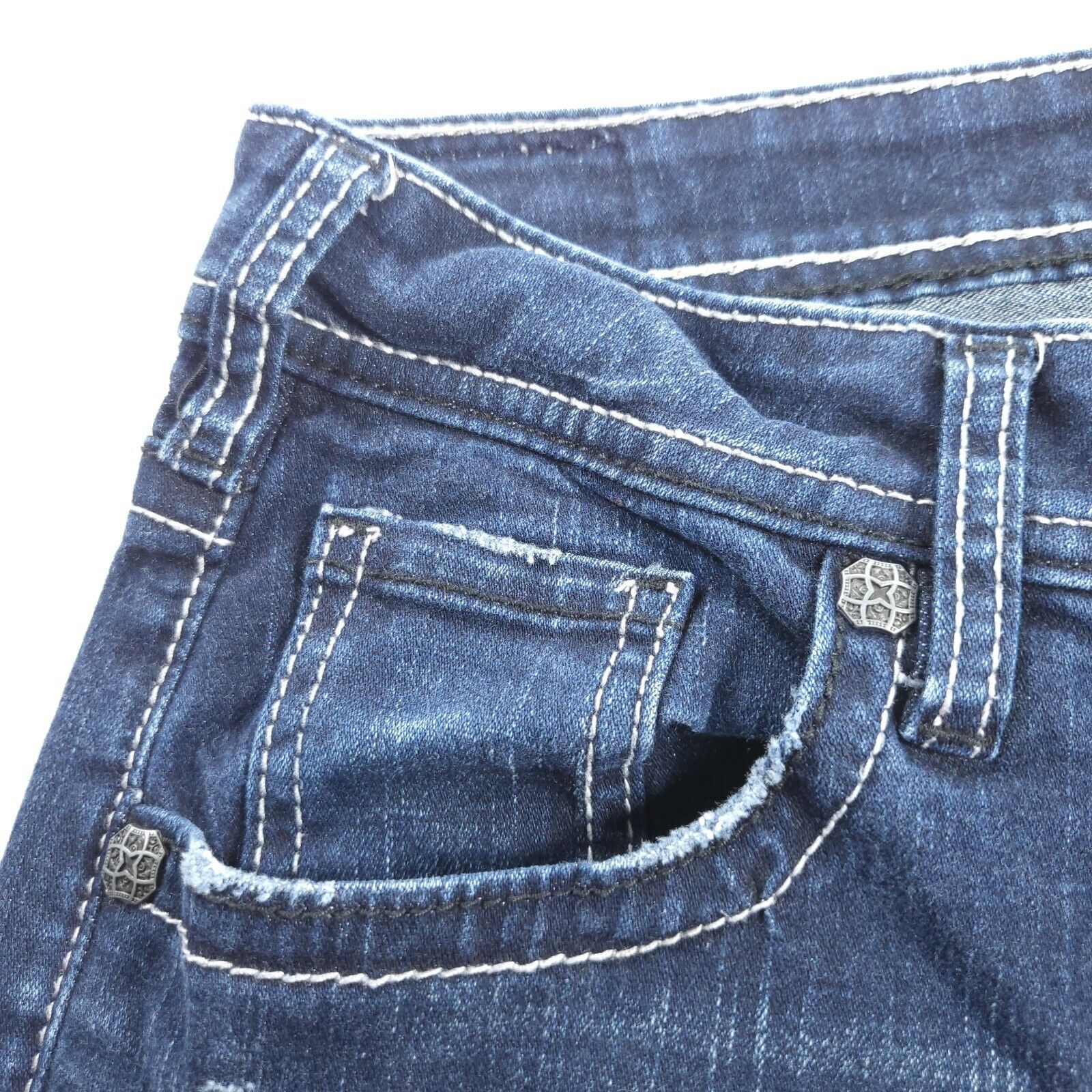 Other Silver Boyfriend Button Zip Denim Jeans Womens Size 26x29 Size 28" / US 6 / IT 42 - 5 Thumbnail