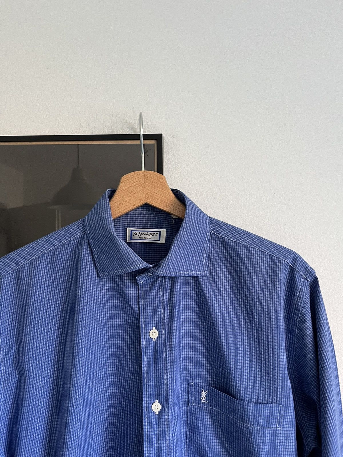 Vintage × Yves Saint Laurent Vintage YSL Yves Saint Laurent Button Up Long Sleeve Shirt Size US M / EU 48-50 / 2 - 2 Thumbnail