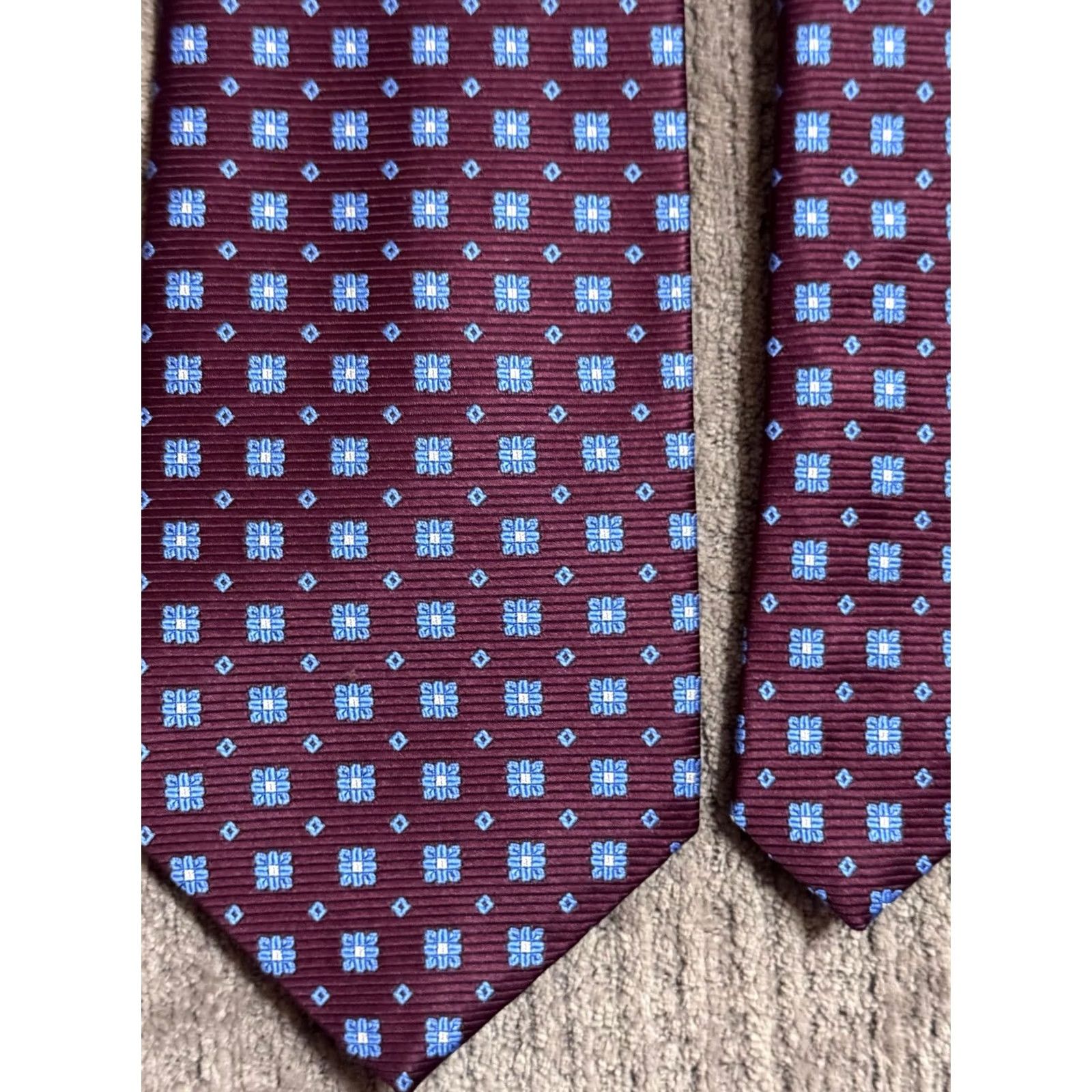 Brooks Brothers Brooks Brothers MINT Maroon Blue Mens Silk Necktie Tie Ascot - Mens Silk Neck Tie Brooks Brothers Size ONE SIZE - 3 Thumbnail