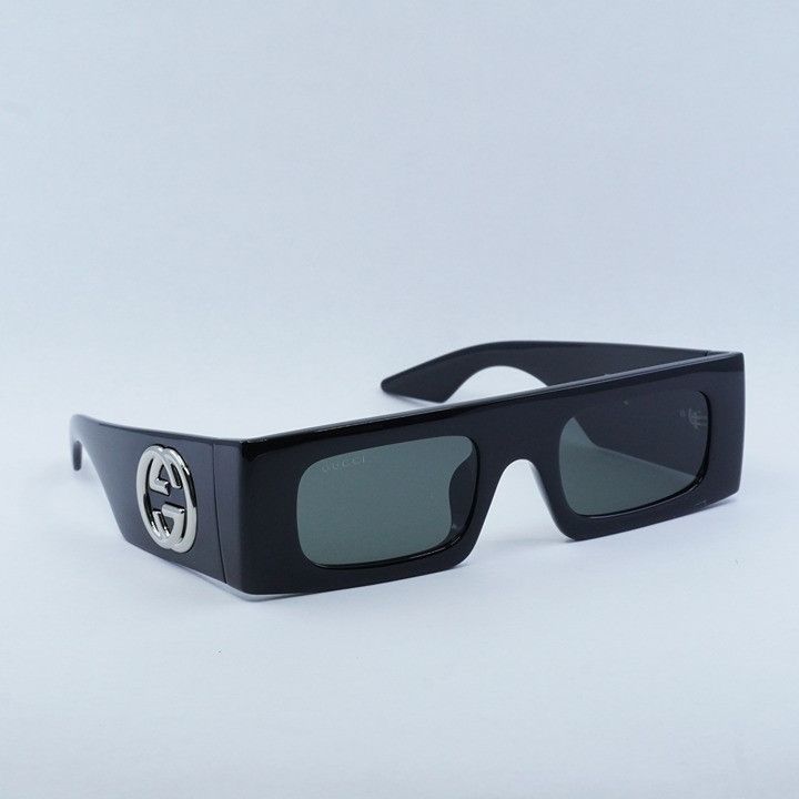 Gucci Gucci GG1646S 001 Sunglasses Black Rectangle Frame, Grey Size ONE SIZE - 9 Thumbnail