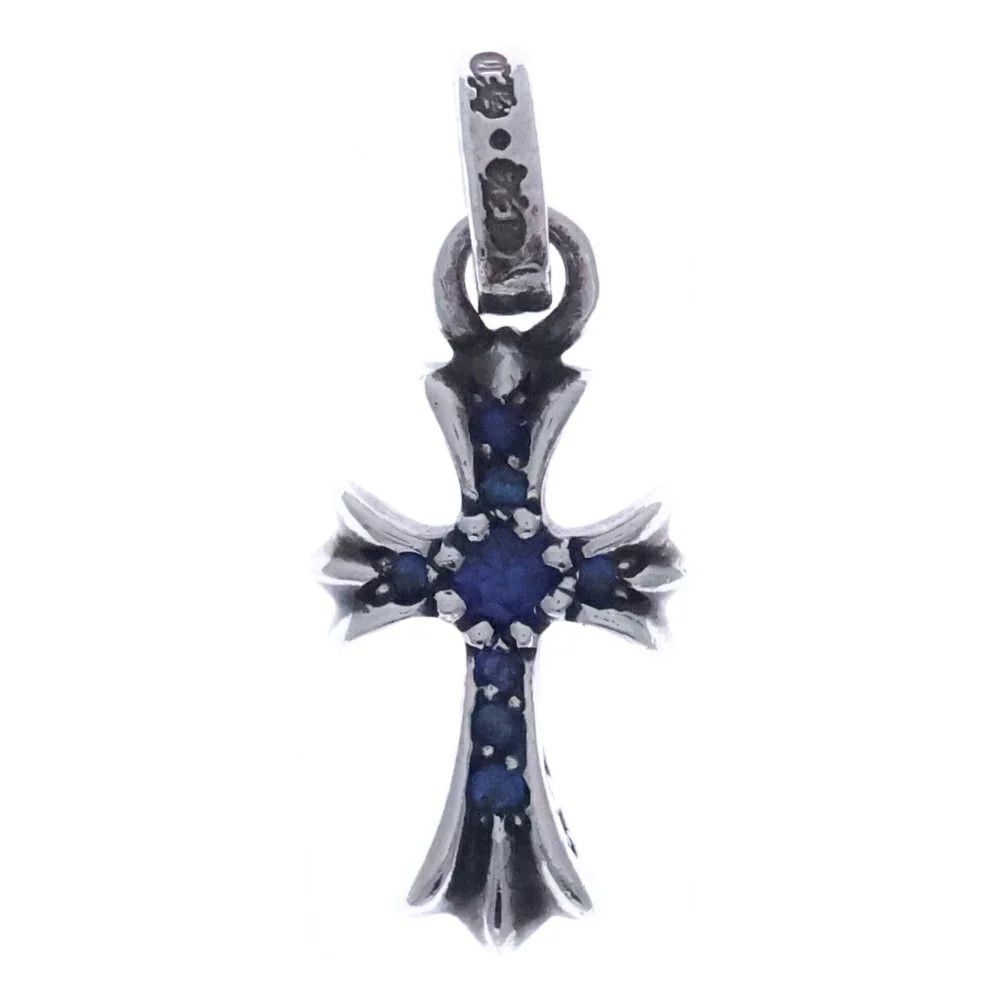 Chrome Hearts Chrome Hearts Pave Sapphire Baby Fat Cross Size ONE SIZE - 1 Thumbnail