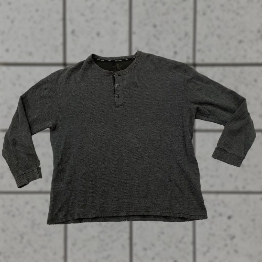 Dockers DOCKERS Henley Thermal Mens L Gray Charcoal Ribbed Long Sleeve Essential Basic L Shirt Mens Size US L / EU 52-54 / 3 - 1 Thumbnail