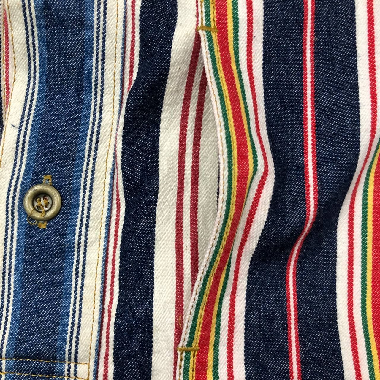 Vintage Y397 RARE VTG JAPAN STRIPED DENIM JACKET Size US M / EU 48-50 / 2 - 7 Thumbnail