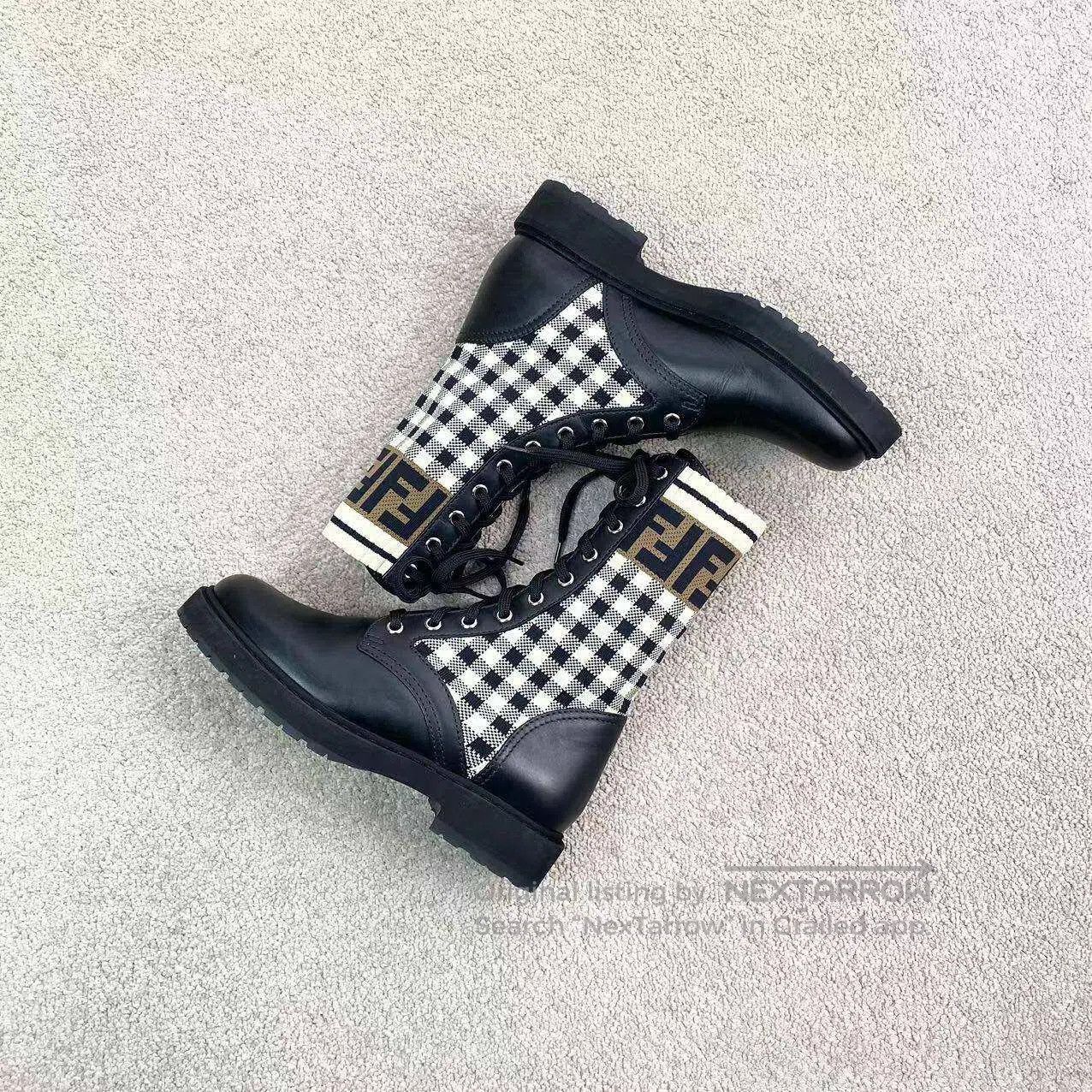 Fendi Fendi Presby-plaid spliced mid-leg boots| Size US 4.5 / IT 34.5 - 5 Thumbnail