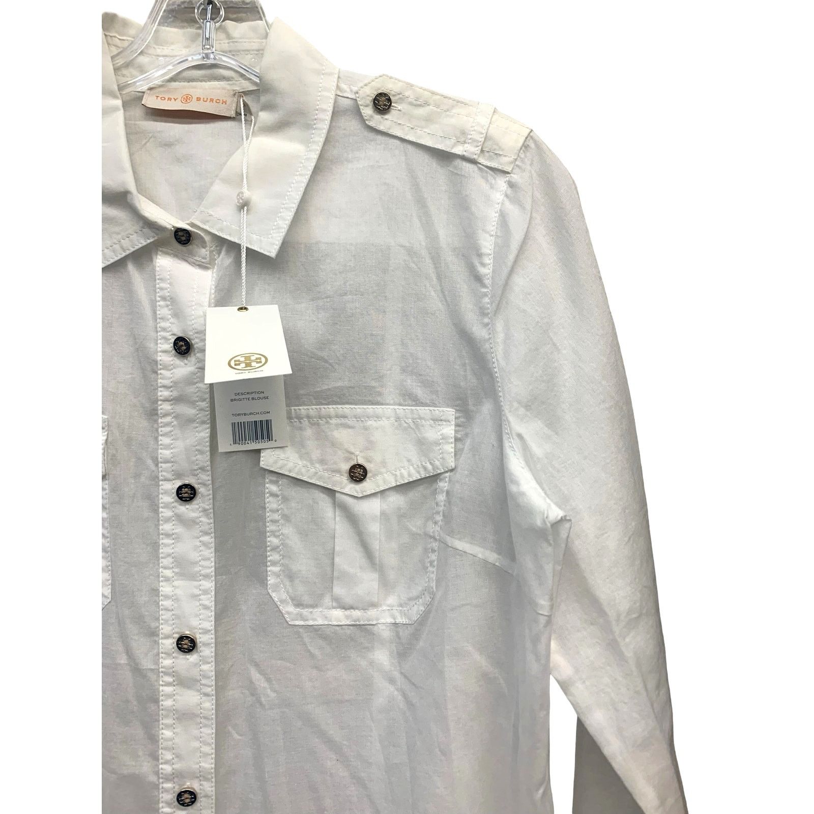 Tory Burch NWT Tory Burch White Button Up Shirt Brigette Shirt sz 10 Size L / US 10 / IT 46 - 8 Thumbnail