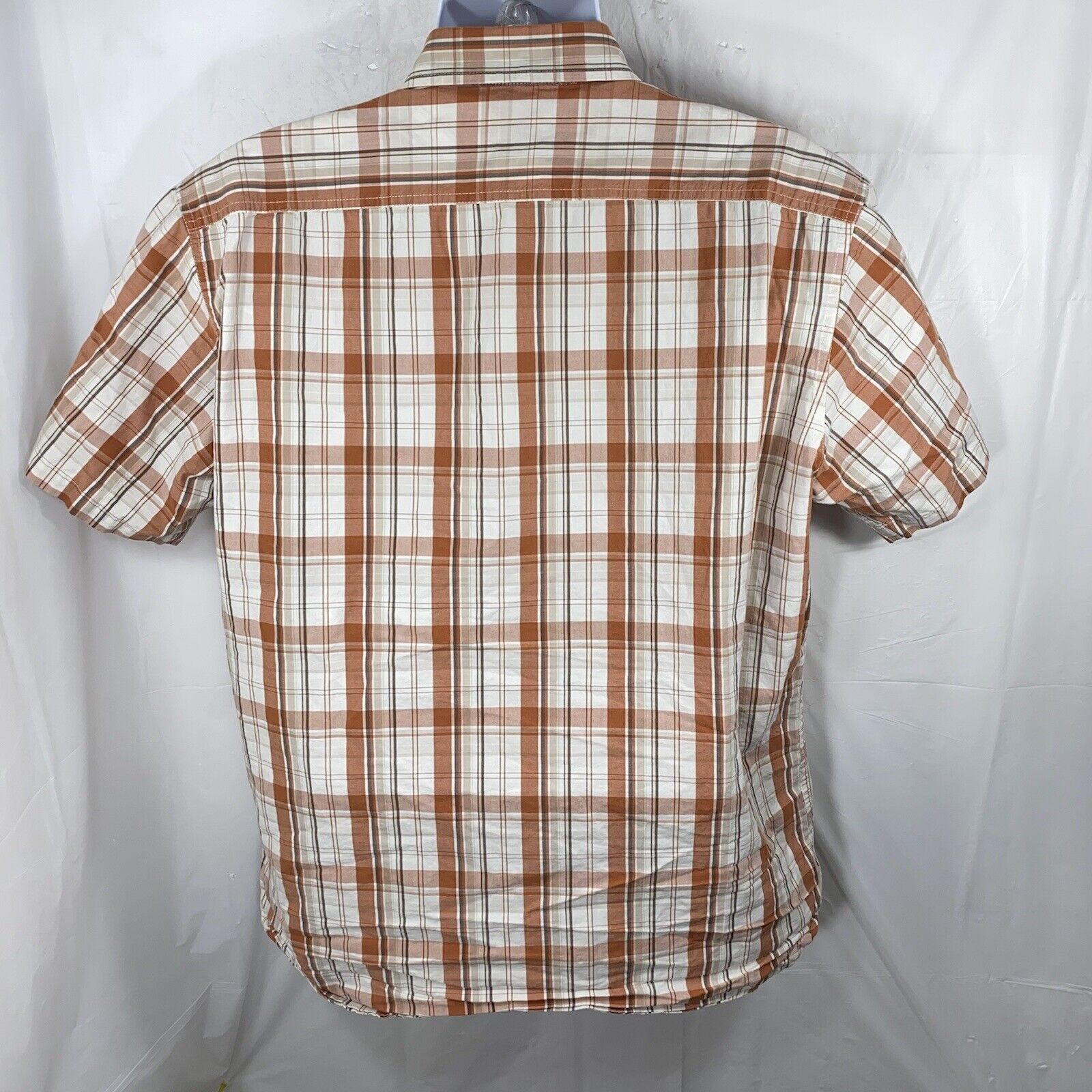 Timberland Timberland Large Orange White Plaid Button Front Shirt Size US L / EU 52-54 / 3 - 6 Thumbnail
