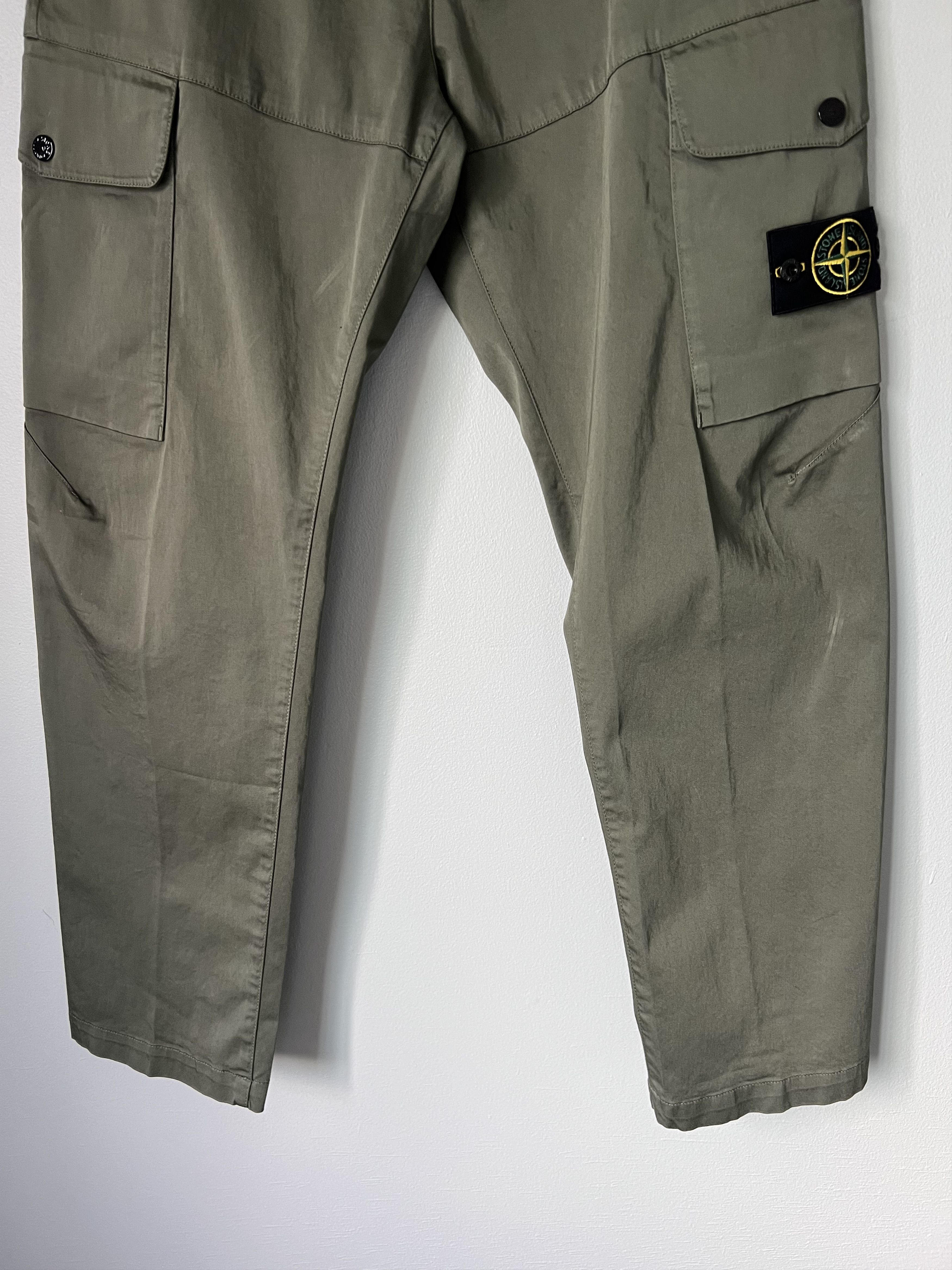 Stone Island Stone Island Organic Cotton Satin Stretch Cargo Pants Olive Size US 30 / EU 46 - 3 Thumbnail