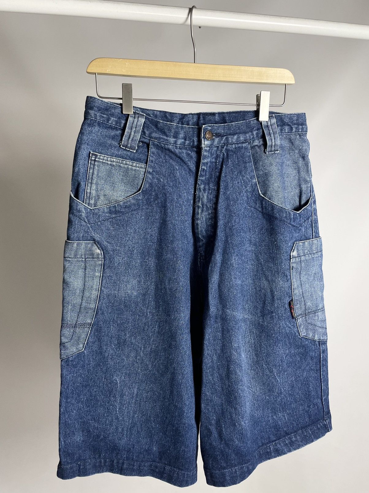 JNCO VINTAGE 💧Anti League Denim Multi Pocket hip hop jorts Shorts Size US 31 - 2 Thumbnail