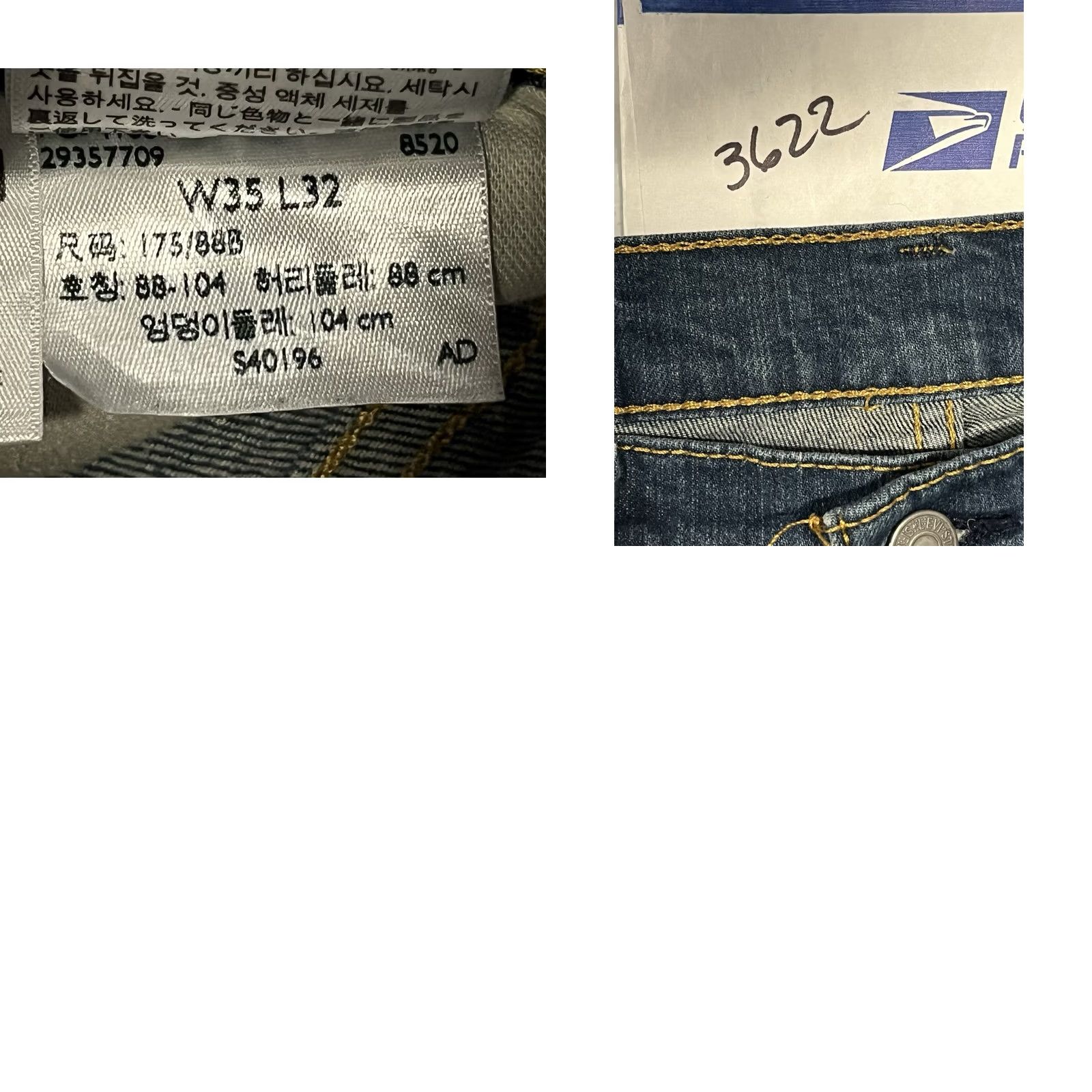 Levi's Levi's 541 Athletic Jeans Men's Dark Wash Blue Denim Stretch 35x32 Button Zipper Logo Size US 35 - 8 Thumbnail