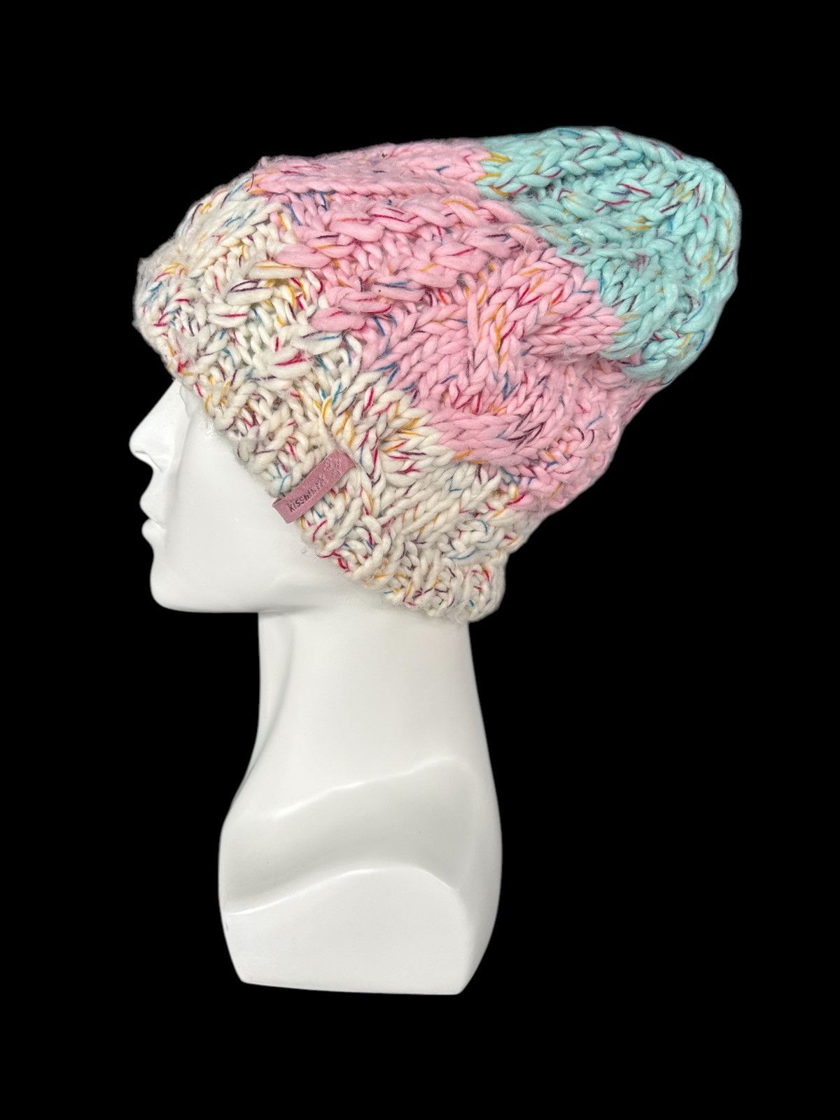 Japanese Brand × Kapital × Vintage Crochet Knitted Handmade Kissmark Beanie Hats Rare ☠️☠️🎌 Size ONE SIZE - 1 Thumbnail