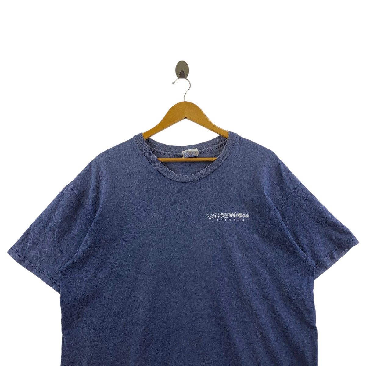 Vintage Vintage 90s WHITE WASH SUFRWEAR Print Navy Short Sleeve Size US XL / EU 56 / 4 - 4 Thumbnail