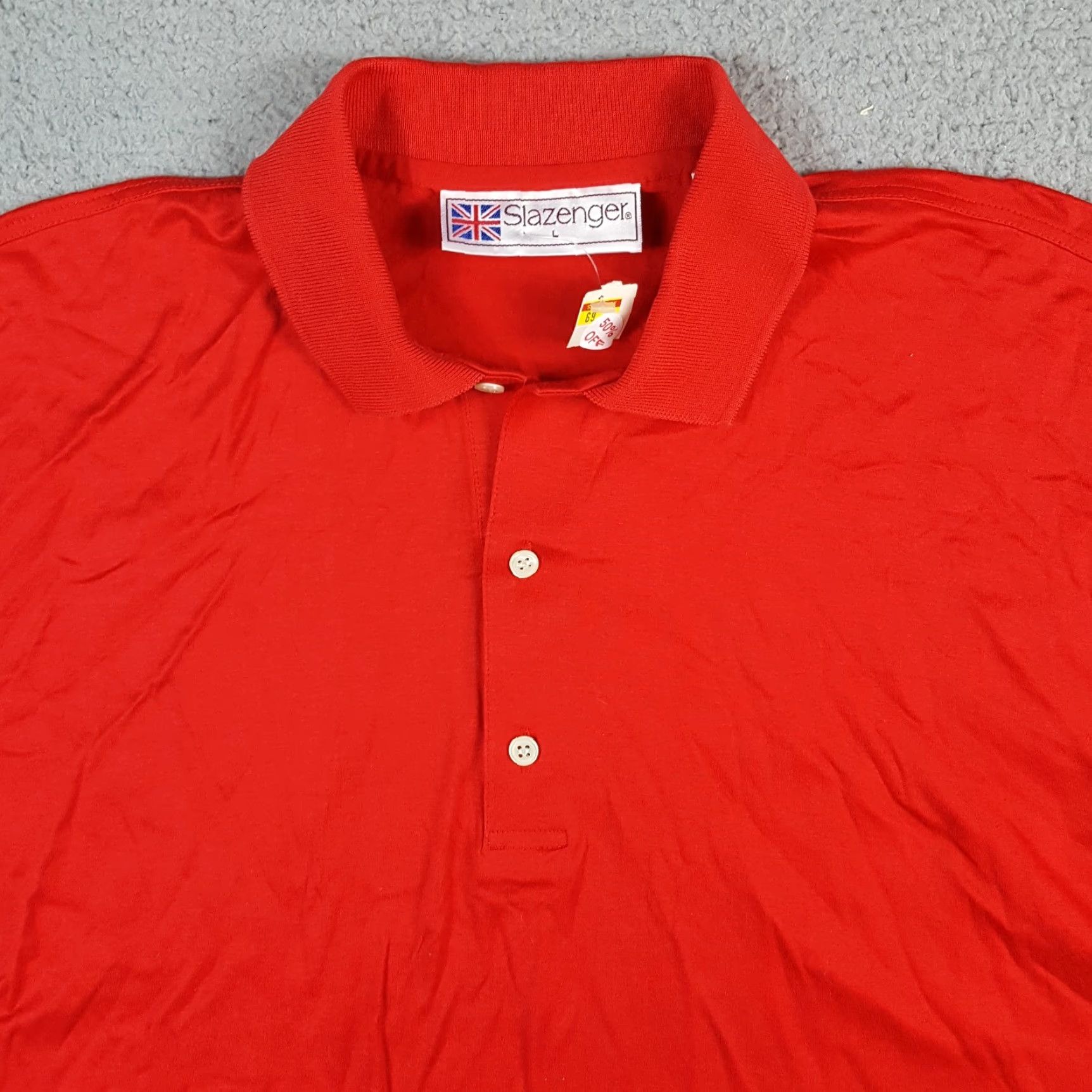 Vintage VINTAGE Slazenger Polo Shirt Mens L Red 90s Preppy Soccer Golf Collared Short Sleeve Button Casual Workwear Shirt Size US L / EU 52-54 / 3 - 3 Thumbnail