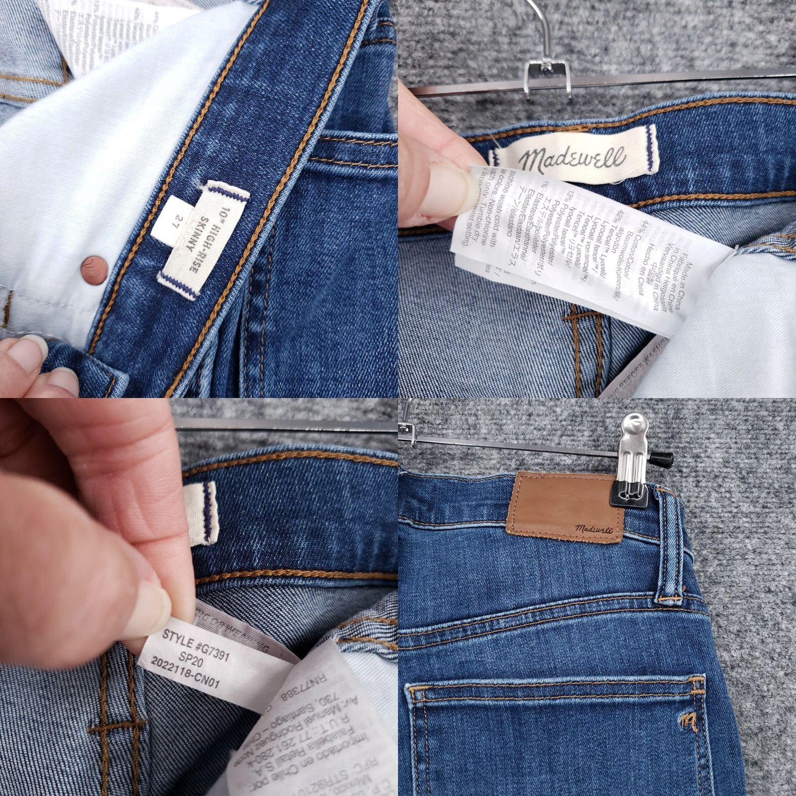 Madewell Madewell Jeans Womens 27 Blue High Rise Skinny Stretch Medium Wash Denim Jeans Women Tailored Comfort Pockets 5-Pocket Size 27" / US 4 / IT 40 - 9 Thumbnail