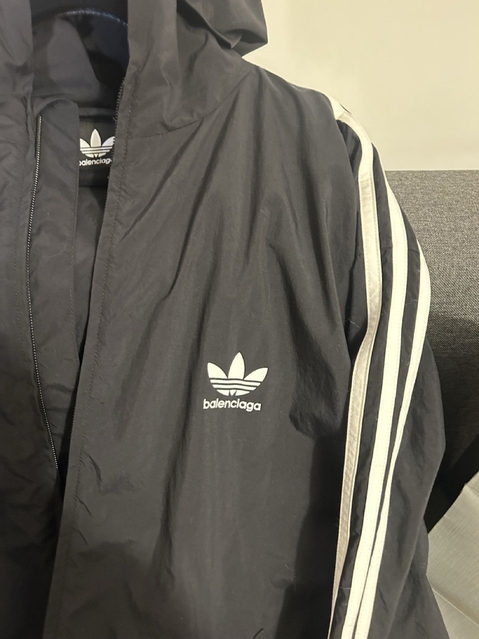 Adidas × Balenciaga Balenciaga x adidas Track Jacket – Black (Oversized) Size 40L - 4 Thumbnail