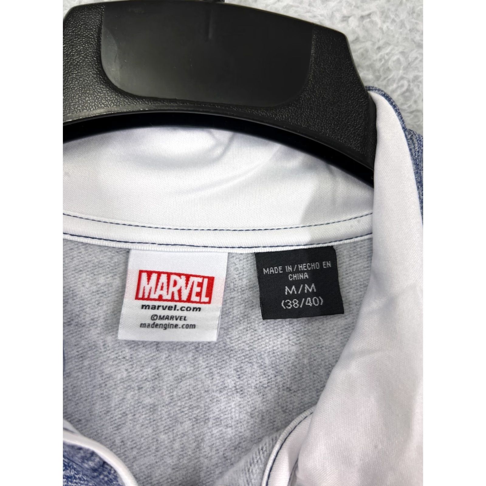 Vintage Captain America Marvel Mens 1/4 Zip Sweater Blue Shirt Polyester Mock Neck Full Size M Adult Regular Men’s Pullover Casual Logo Zipper Cap America Size US M / EU 48-50 / 2 - 3 Thumbnail