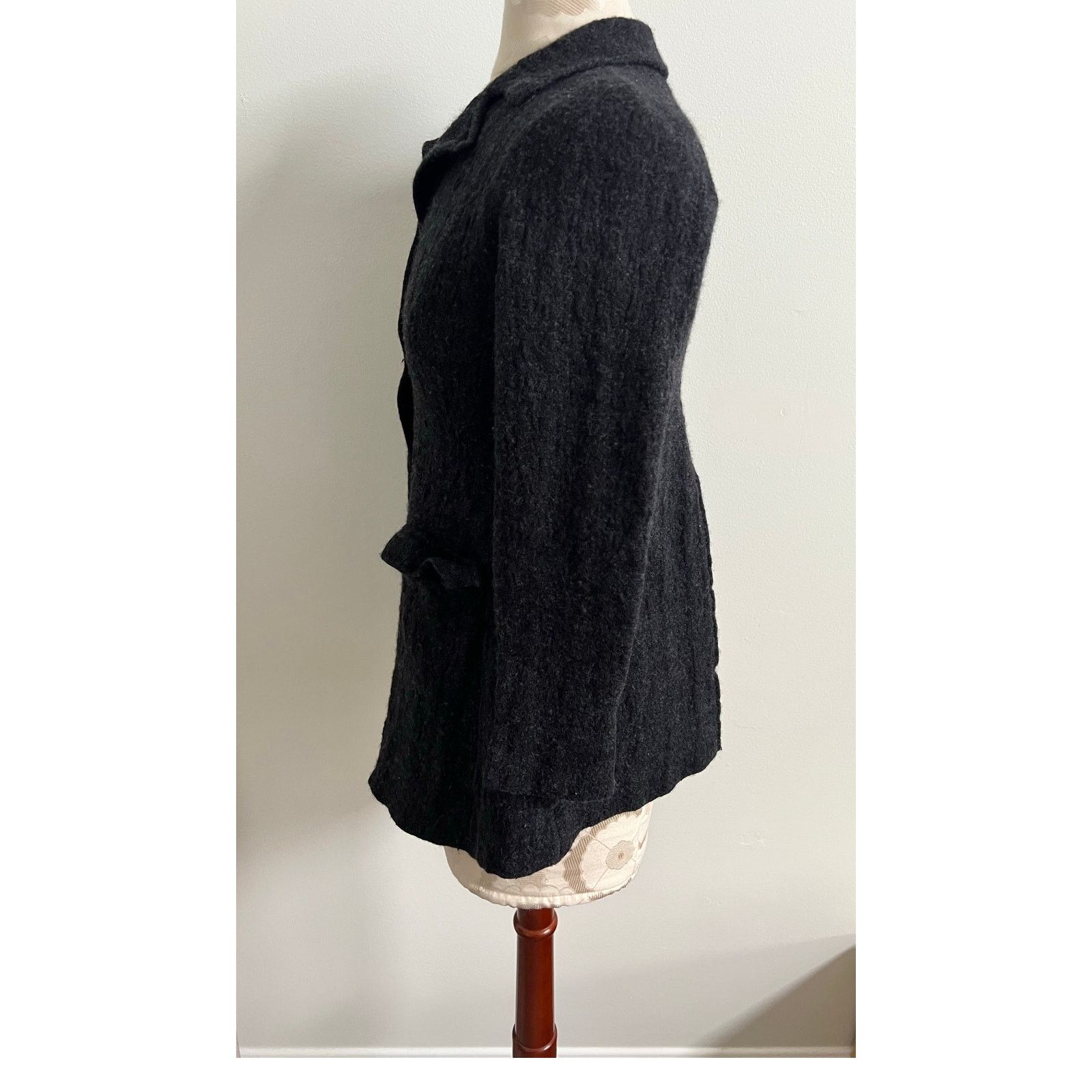 Eileen Fisher Eileen Fisher Button Up Wool Blend Gray Jacket Small Size S / US 4 / IT 40 - 3 Thumbnail
