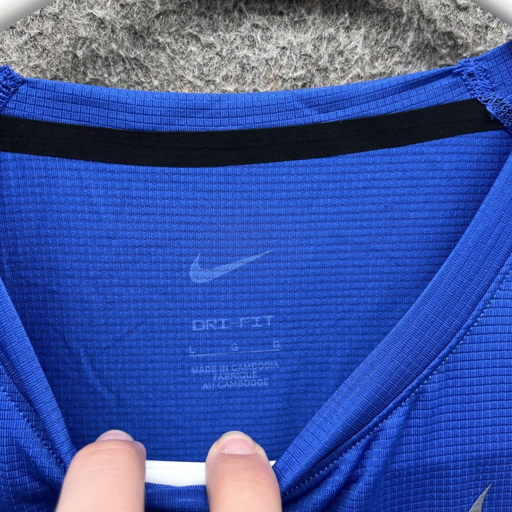 Nike Nike Dri-FIT Shirt Mens Large Blue Raglan Short Sleeve Tee Top Athletic Running Gym Training Comfort Moisture Wicking Lightweight Crew Neck Logo Size US L / EU 52-54 / 3 - 2 Thumbnail