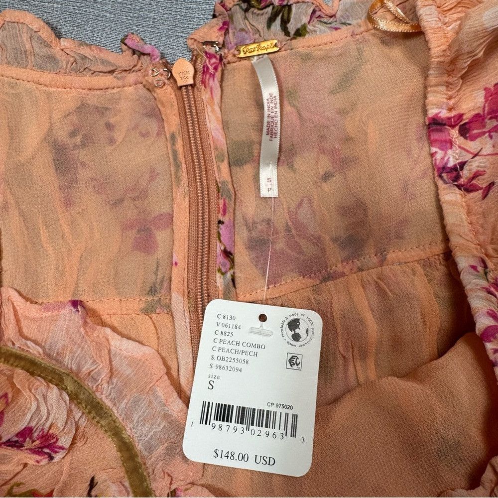 Free People NWT New $148 Free People Marney Mini Peach Combo Dress Size Size S / US 4 / IT 40 - 6 Thumbnail