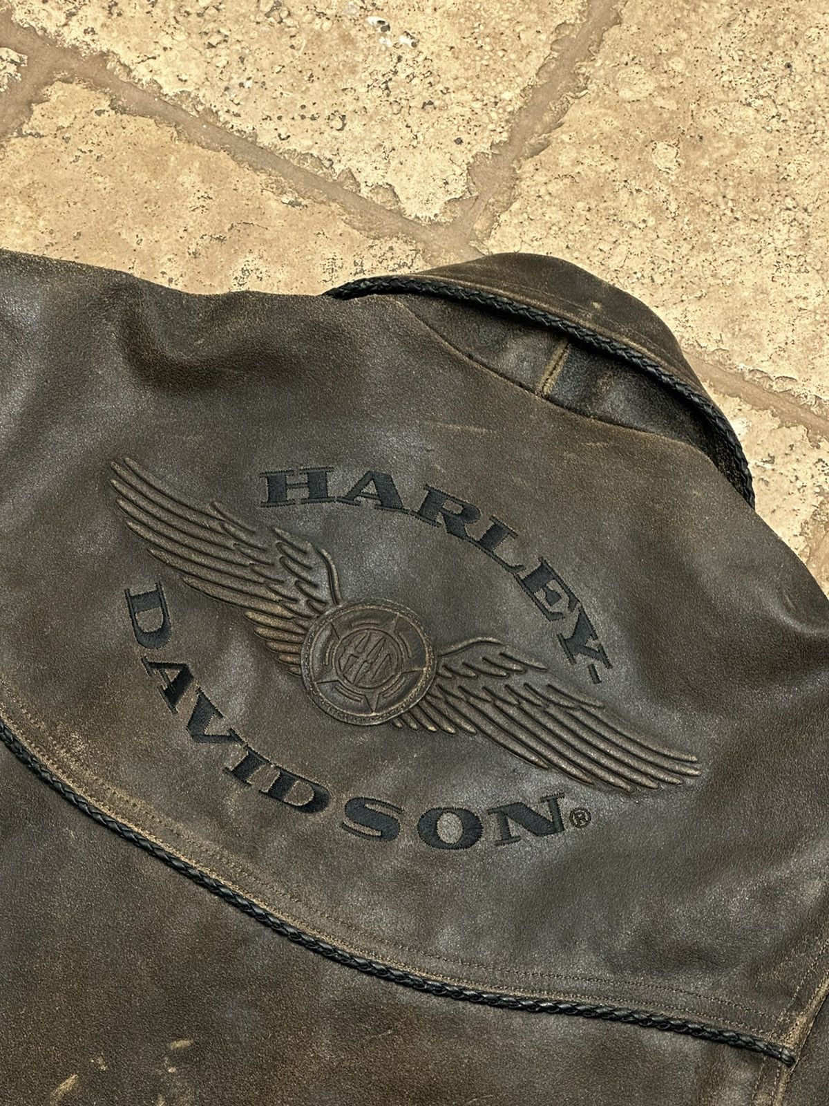 Harley Davidson Harley Davidson Billings Distressed Brown Leather Jacket 90s Size US L / EU 52-54 / 3 - 7 Thumbnail