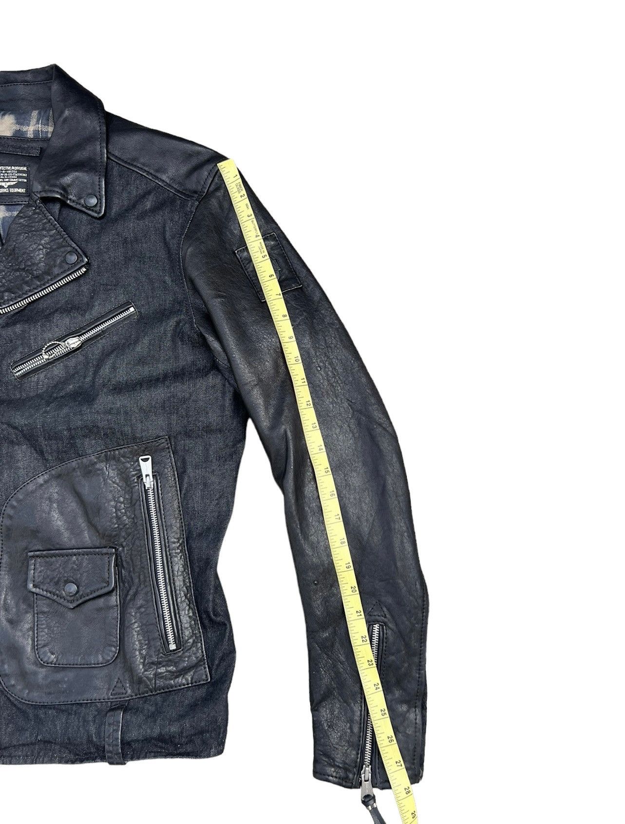 Leather Vintage Replay Double Collar Hybrid Leather Biker Jacket Size US L / EU 52-54 / 3 - 4 Thumbnail