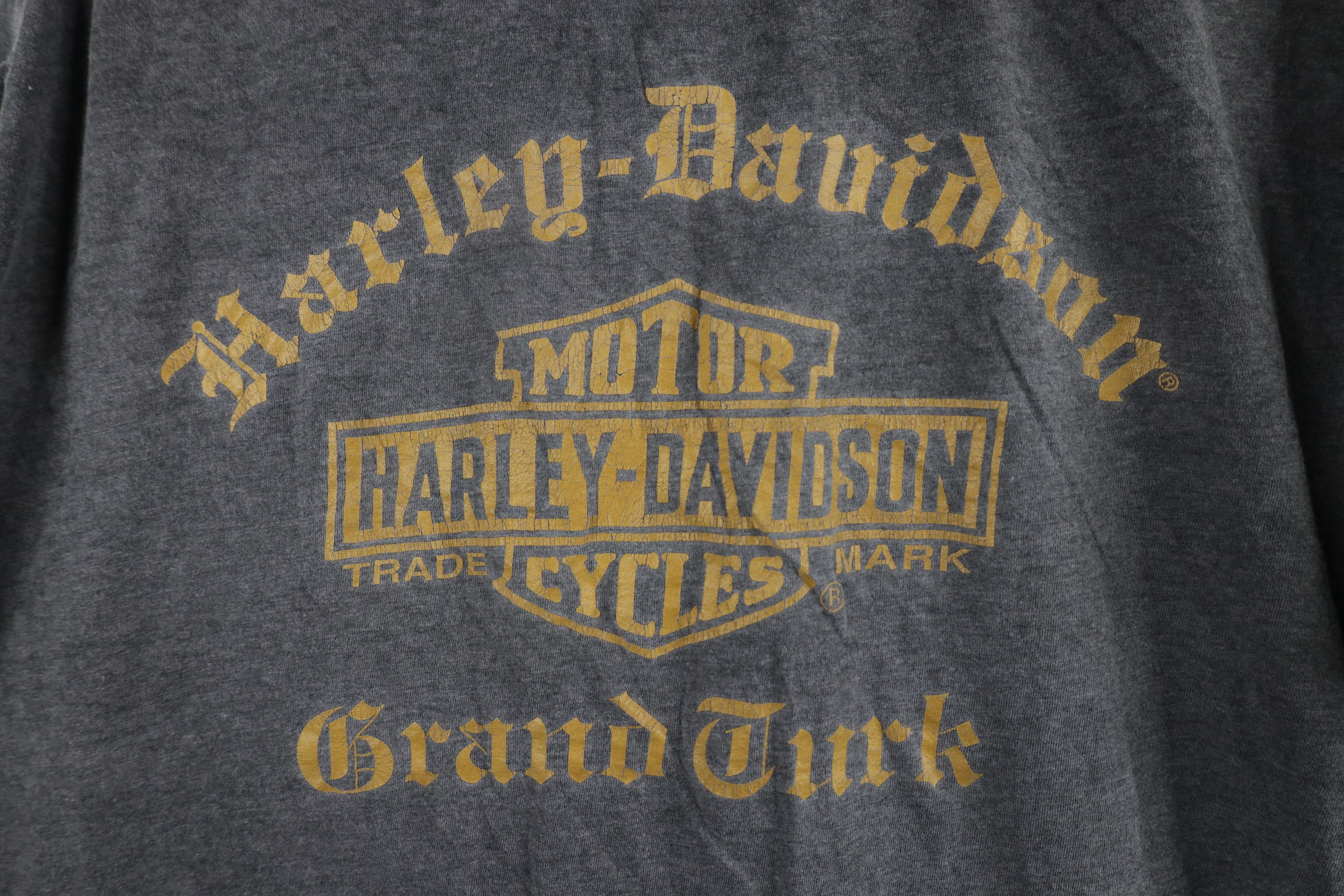 Harley Davidson × Vintage Vintage Harley Davidson Thin Skull Pirate Acid Wash T-Shirt Size US XL / EU 56 / 4 - 11 Thumbnail