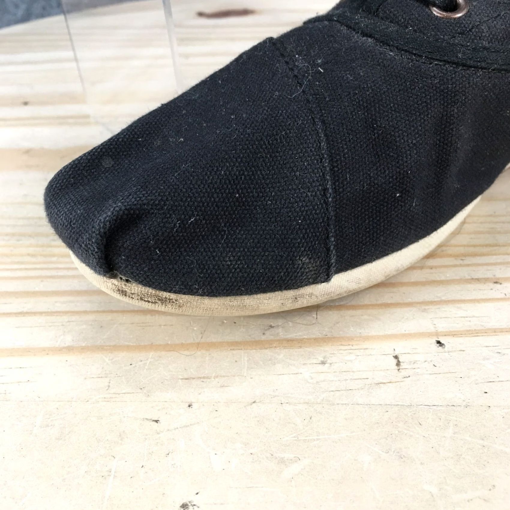 Toms TOMS Shoes Womens 10 Casual Comfort Low Top Sneakers Black Fabric Flats Lace Up Shoes Size L / US 10 / IT 46 - 4 Thumbnail