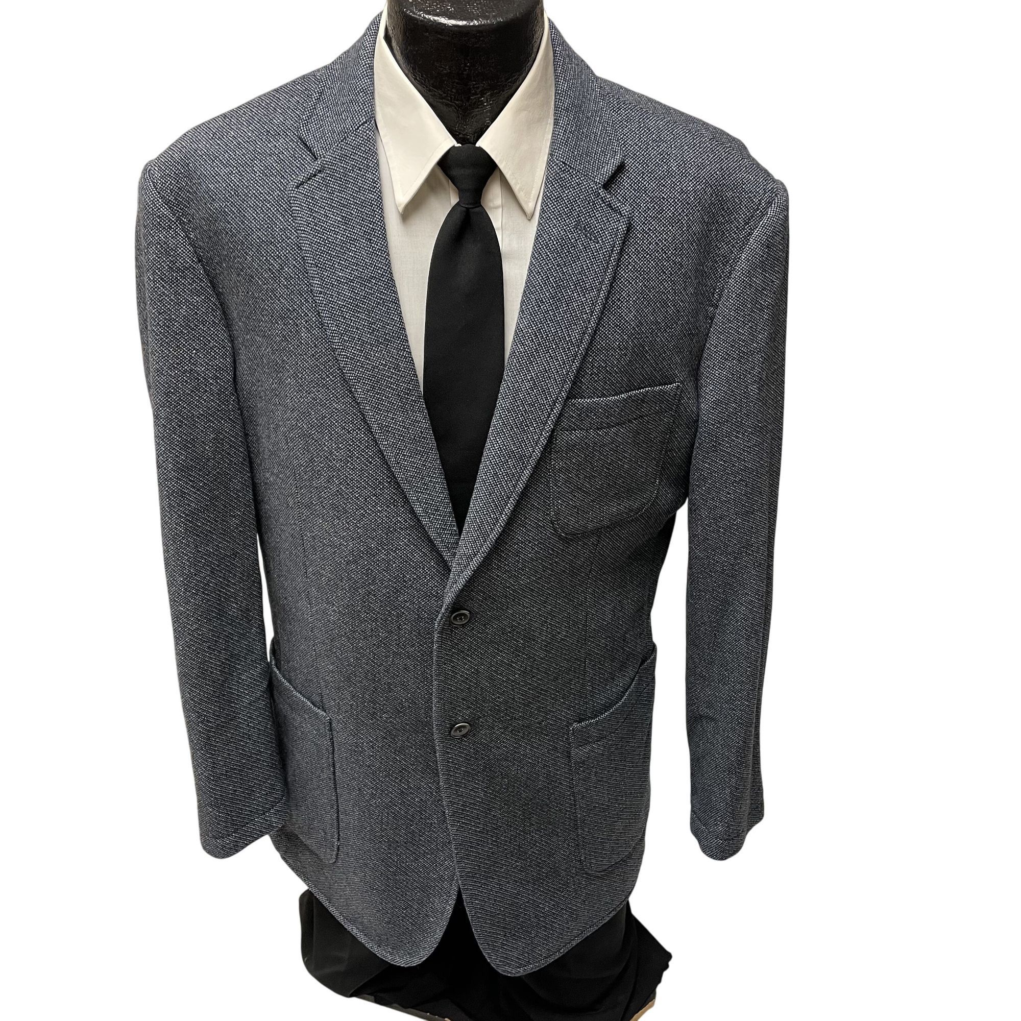 Joseph Abboud Joseph Abboud Men's Blue Birdseye Sport Coat SURGEON CUFF Bl Size 44L - 2 Thumbnail