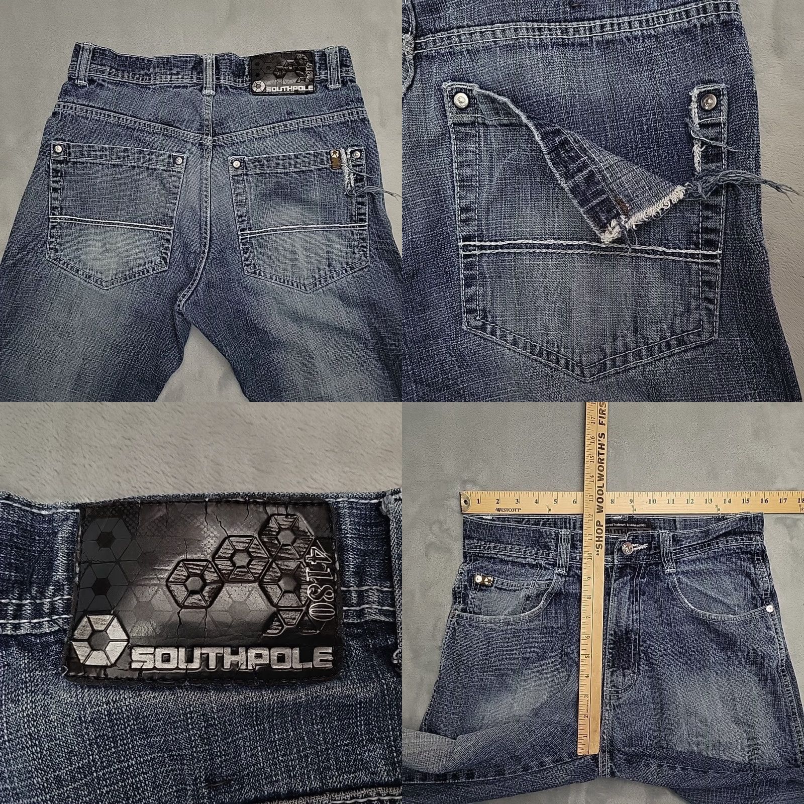 Southpole VTG Southpole Jeans Mens 32 Blue Faded Denim Skater Casual Embroidered Y2K Retro Size US 32 / EU 48 - 9 Thumbnail