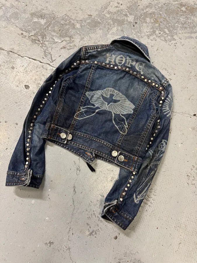 Designer × Dsquared2 × Vintage FW2005 Dsquared2 Jesus Lord Peace Cropped Denim Jacket Size XS / US 0-2 / IT 36-38 - 5 Thumbnail