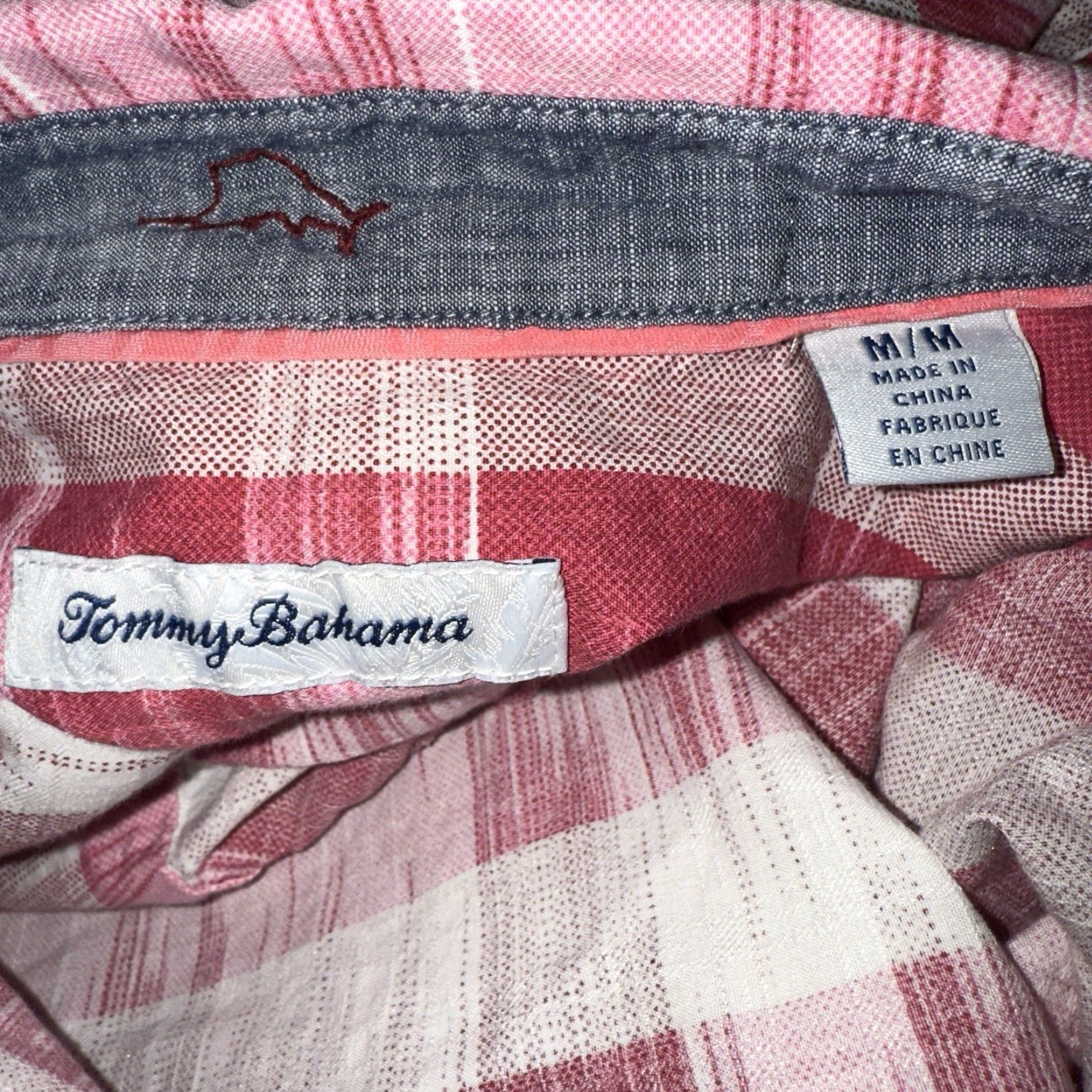 Tommy Bahama VINTAGE Tommy Bahama Silk Blend Pink Plaid Button-Up Shirt Adult Medium Mens Size US 31 - 4 Thumbnail