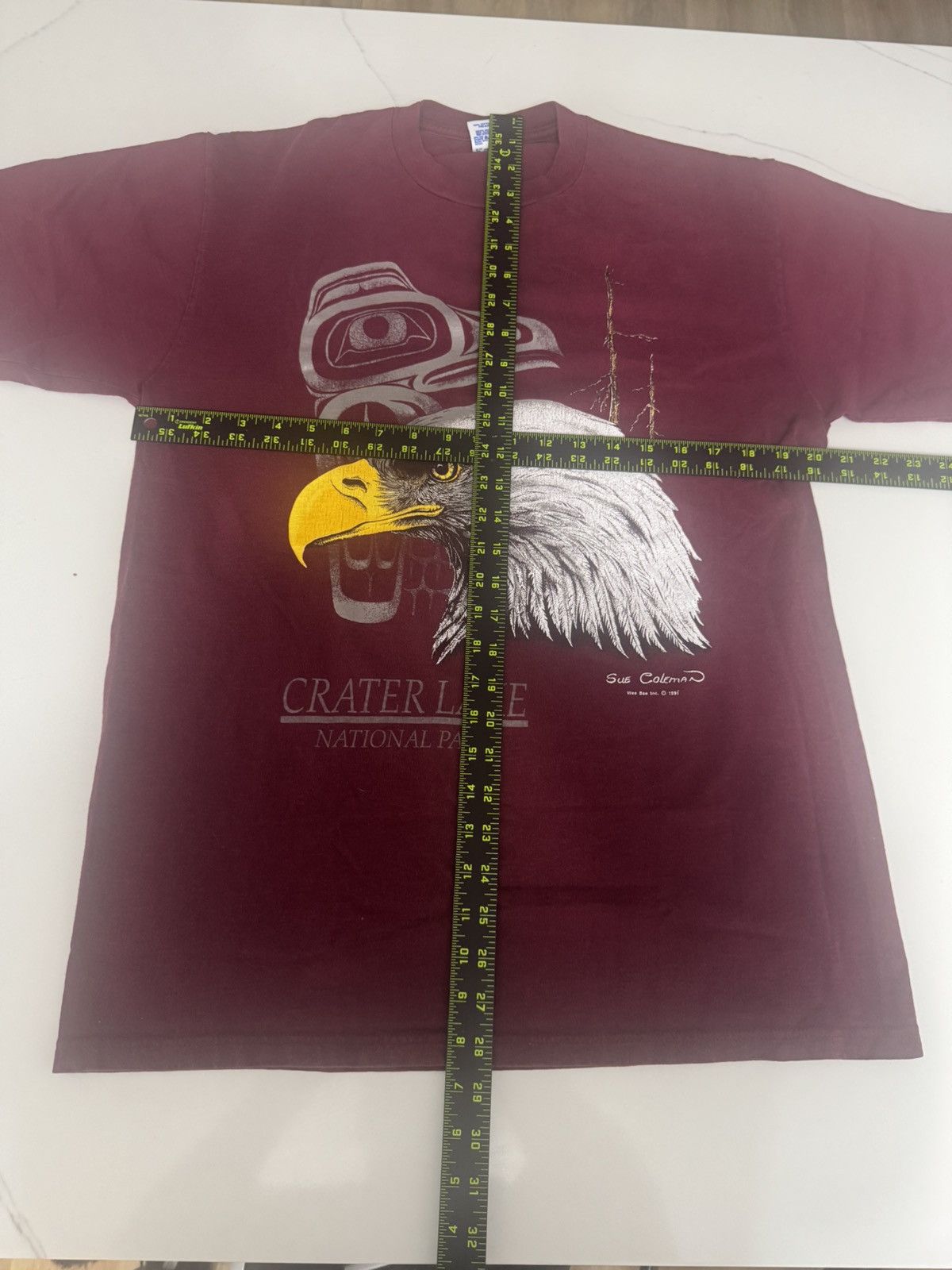Jerzees Vintage 1991 Crater Lake National Park Eagle Tee 🦅 Size US L / EU 52-54 / 3 - 6 Thumbnail