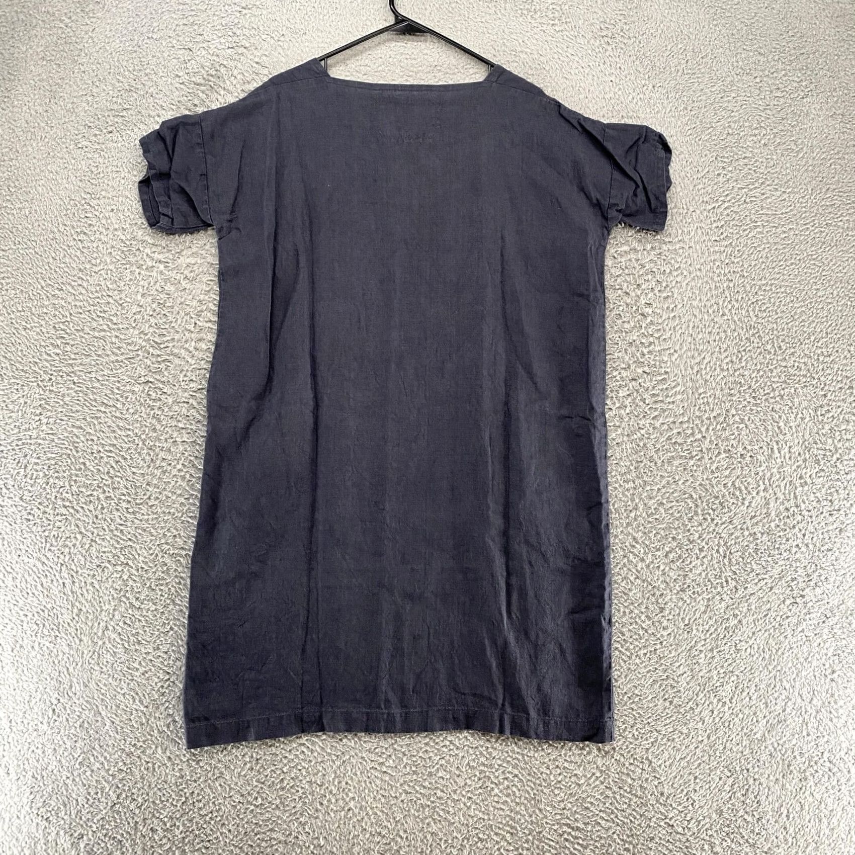 Vintage Not Perfect Linen Dress Womens One Size Blue Linen Shift Pockets Lagenlook Size ONE SIZE - 7 Thumbnail
