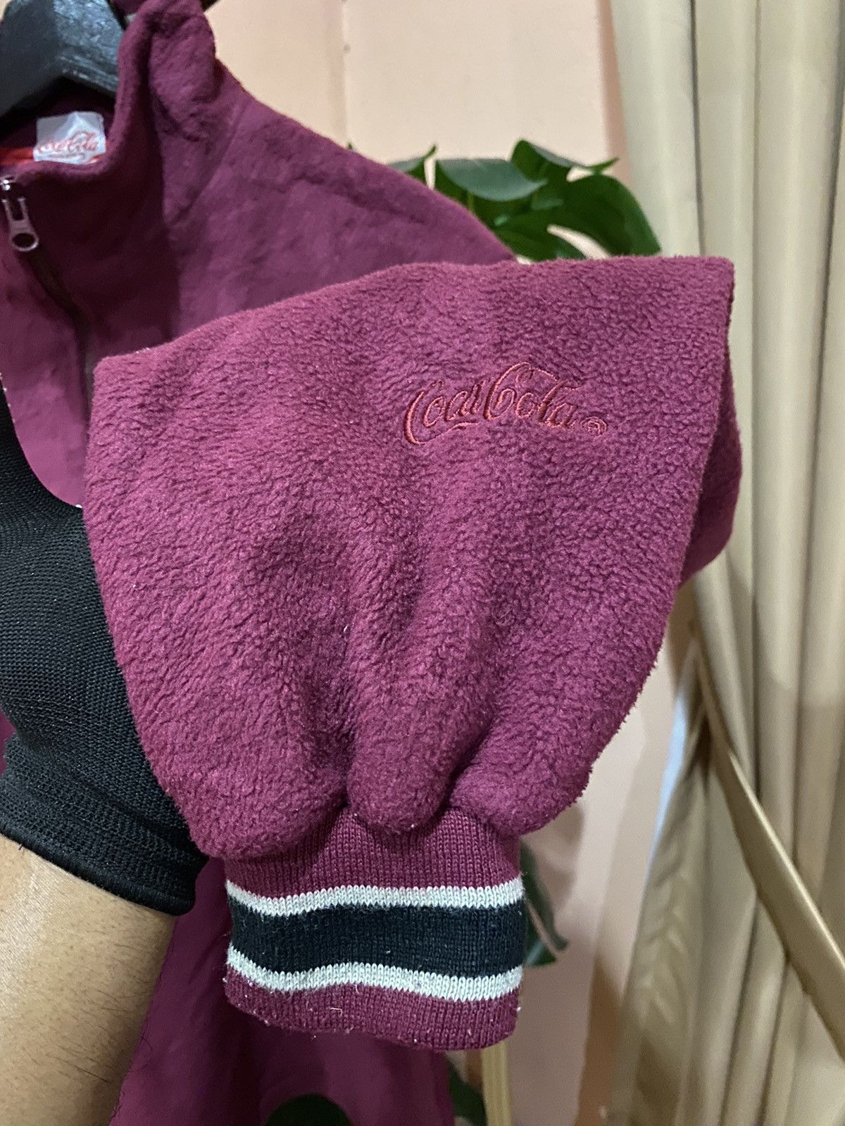Coca Cola Coca-Cola Maroon Quarter-Zip Fleece Pullover Size US M / EU 48-50 / 2 - 5 Thumbnail