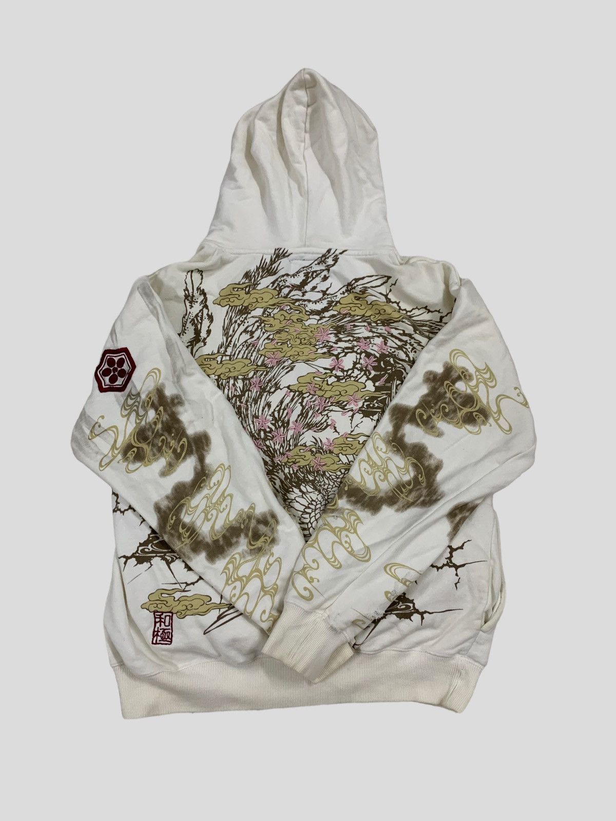 Vintage VINTAGE SUKAJAN KOI FISH & PEACOCK EMBROIDERY HOODIE Size US XL / EU 56 / 4 - 3 Thumbnail