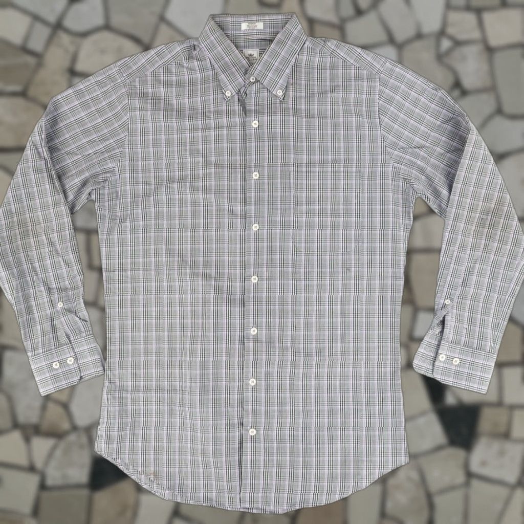 Peter Millar Peter Millar Shirt Gingham Gray Long Sleeve Button Down Men's M Size US M / EU 48-50 / 2 - 1 Thumbnail