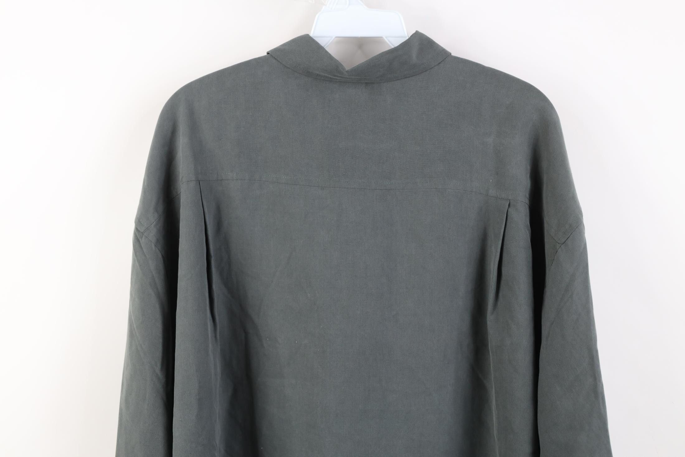 Vintage Deadstock Vintage 90s Streetwear Collared Button Shirt Green Size US L / EU 52-54 / 3 - 15 Thumbnail