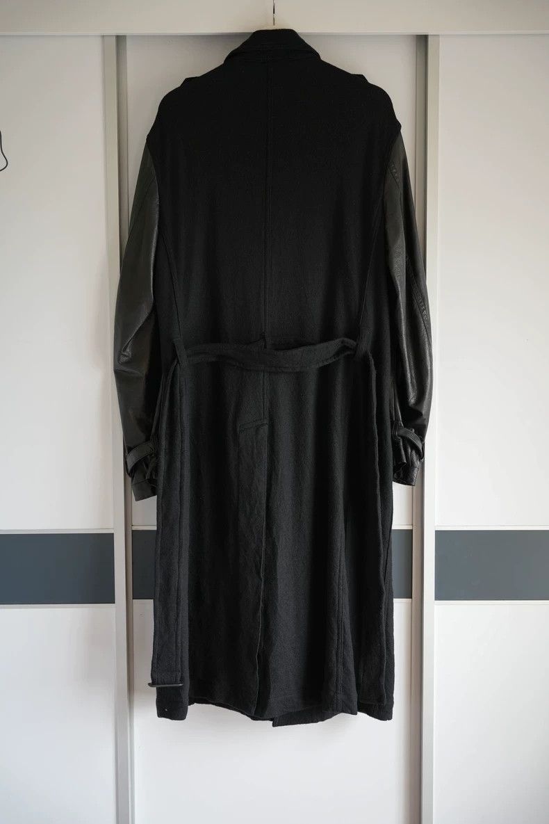 Yohji Yamamoto Yohji Yamamoto Yohji Yamamoto Leather Sleeve Long Coat Size US M / EU 48-50 / 2 - 2 Thumbnail